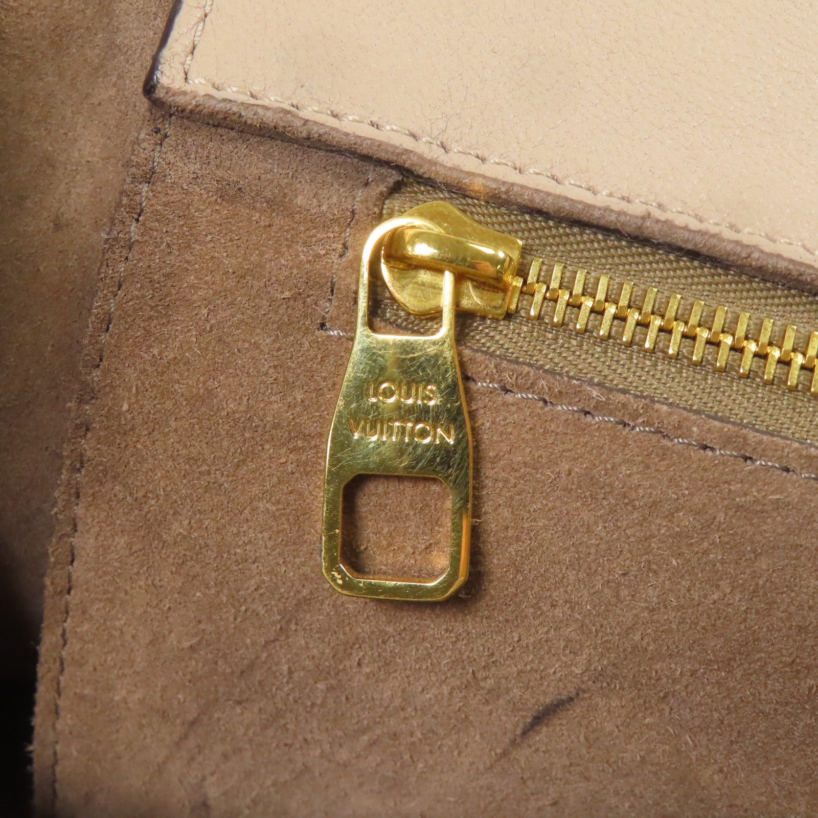 LOUIS VUITTON 牛皮皮革/羊絨Tote W PM金扣手挽袋