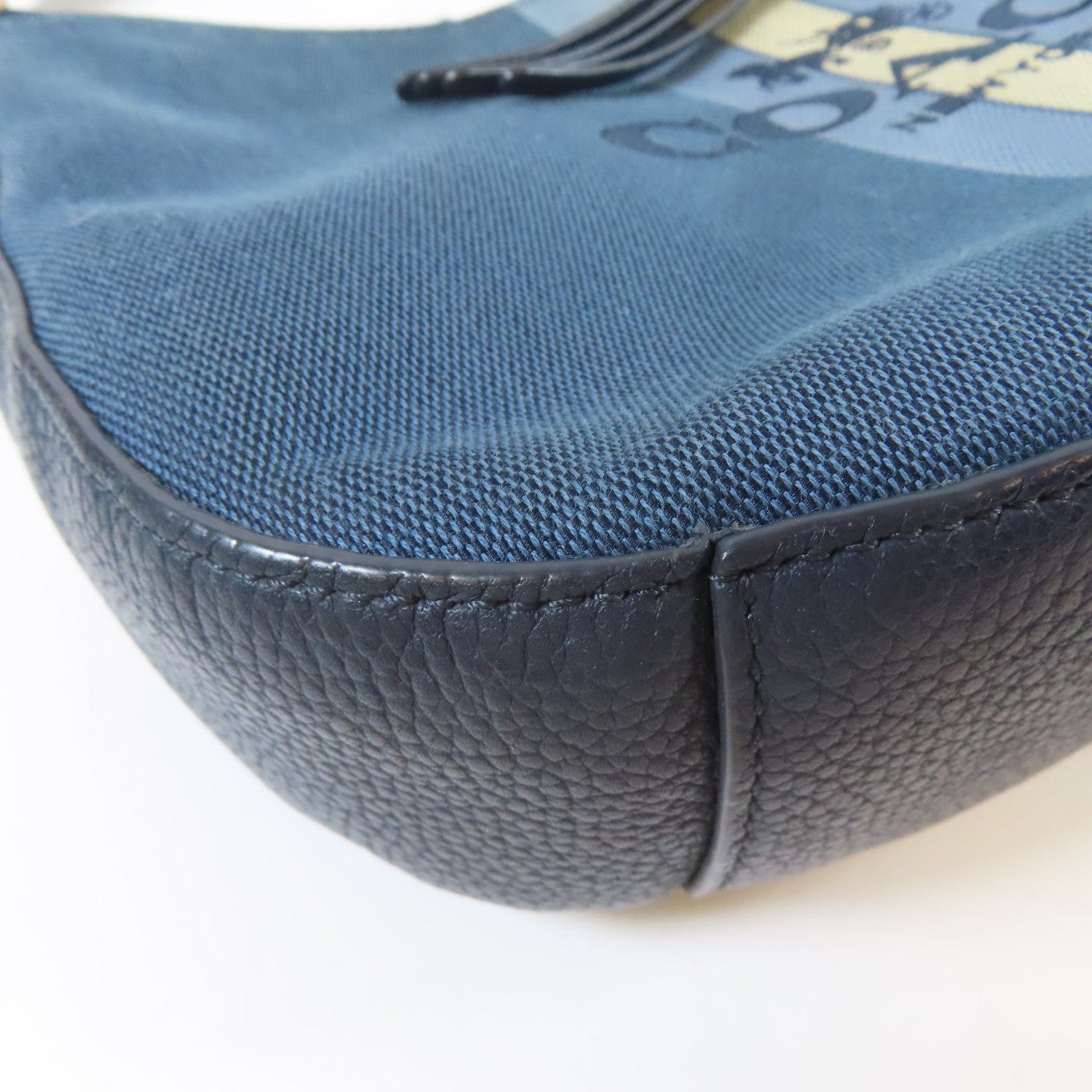 COACH 帆布2 Way Shoulder Bag金扣手挽肩背兩用袋藍色