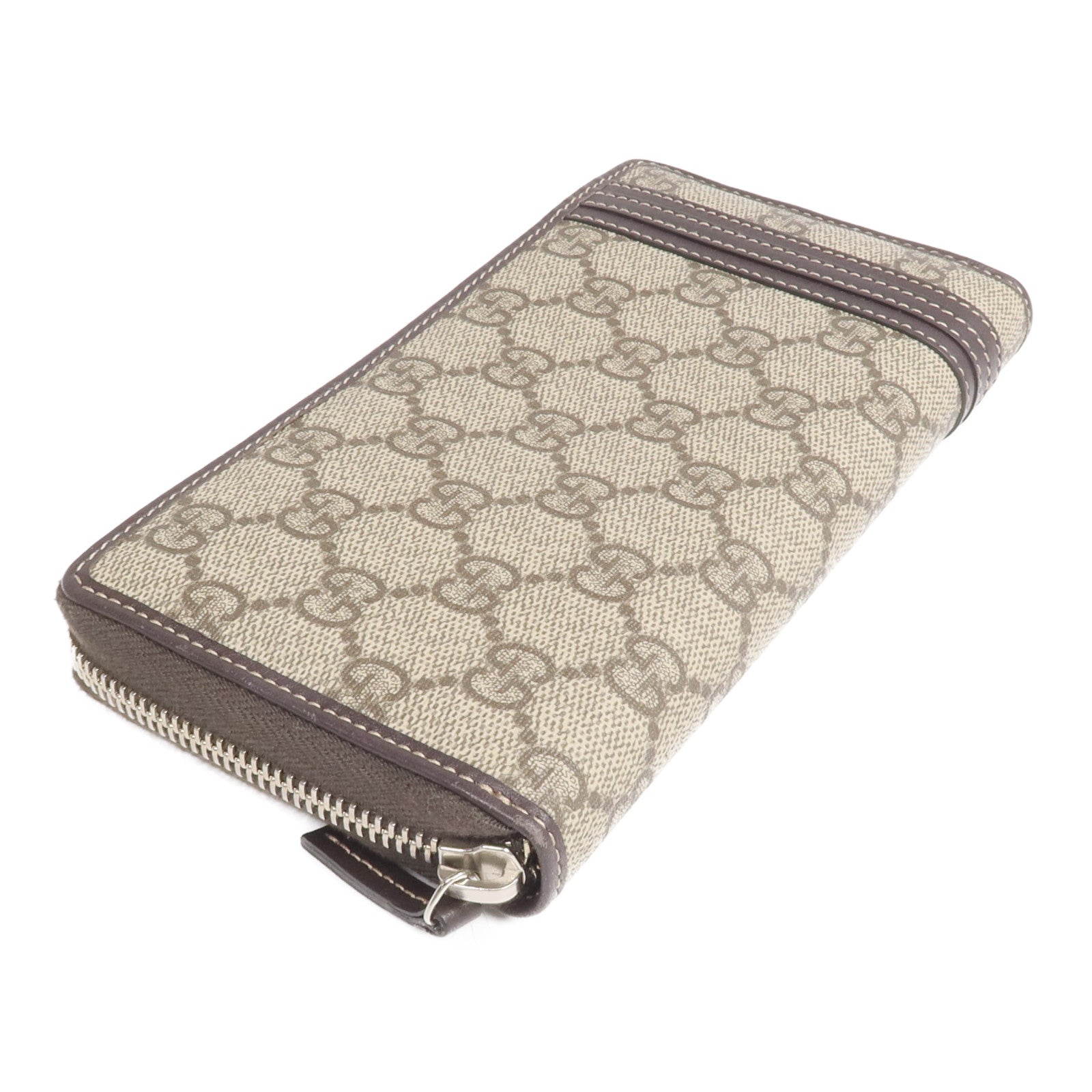 GUCCI 塗層帆布Long Wallet銀扣長錢包