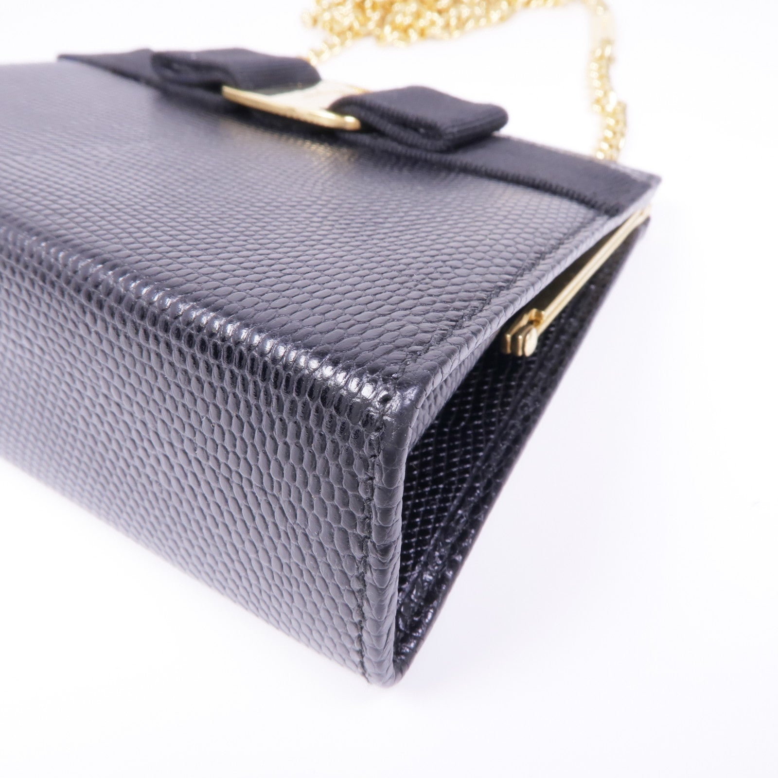 Salvatore Ferragamo 牛皮皮革Chain Shoulder Bag金扣鏈帶肩背袋