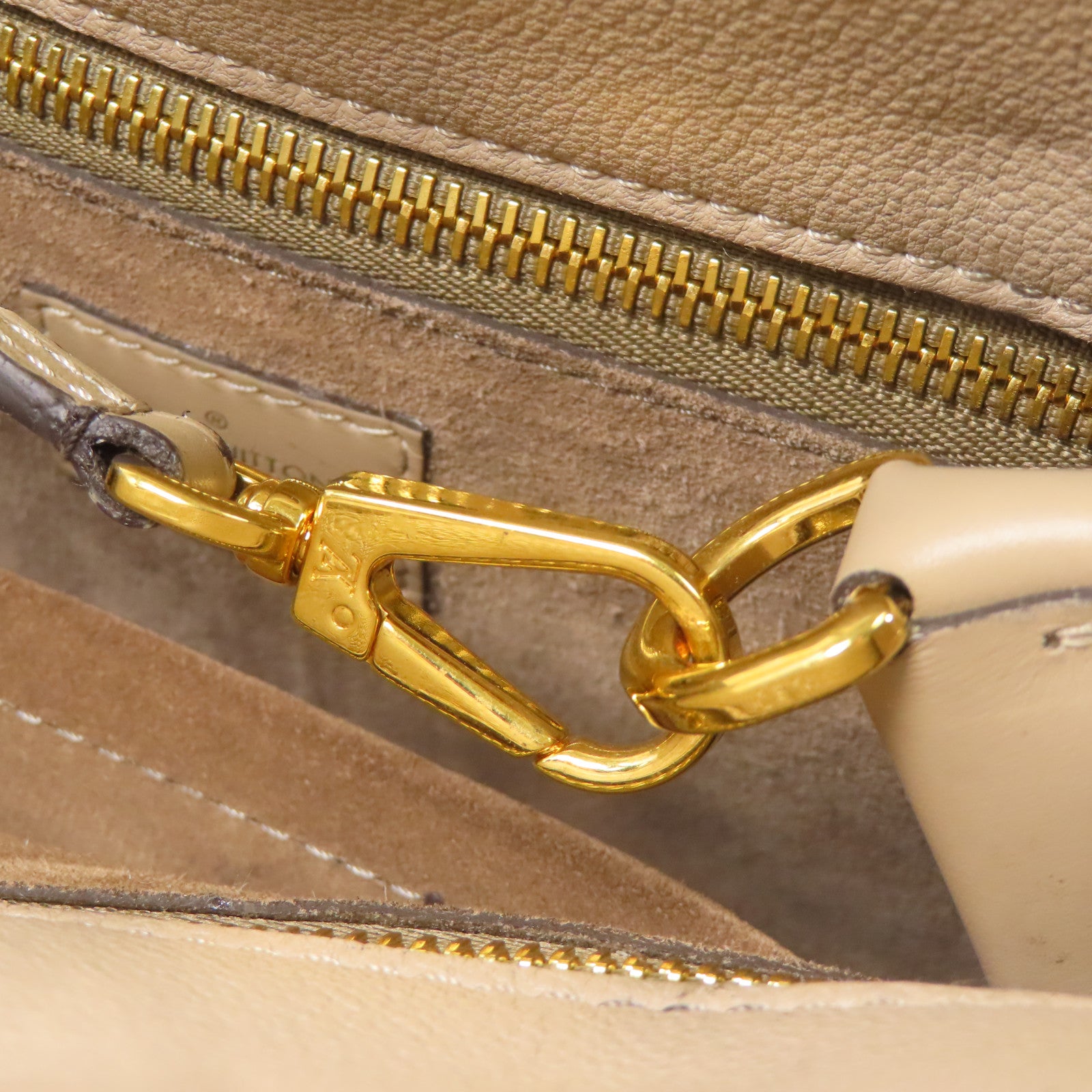 LOUIS VUITTON 牛皮皮革/羊絨Tote W PM金扣手挽袋