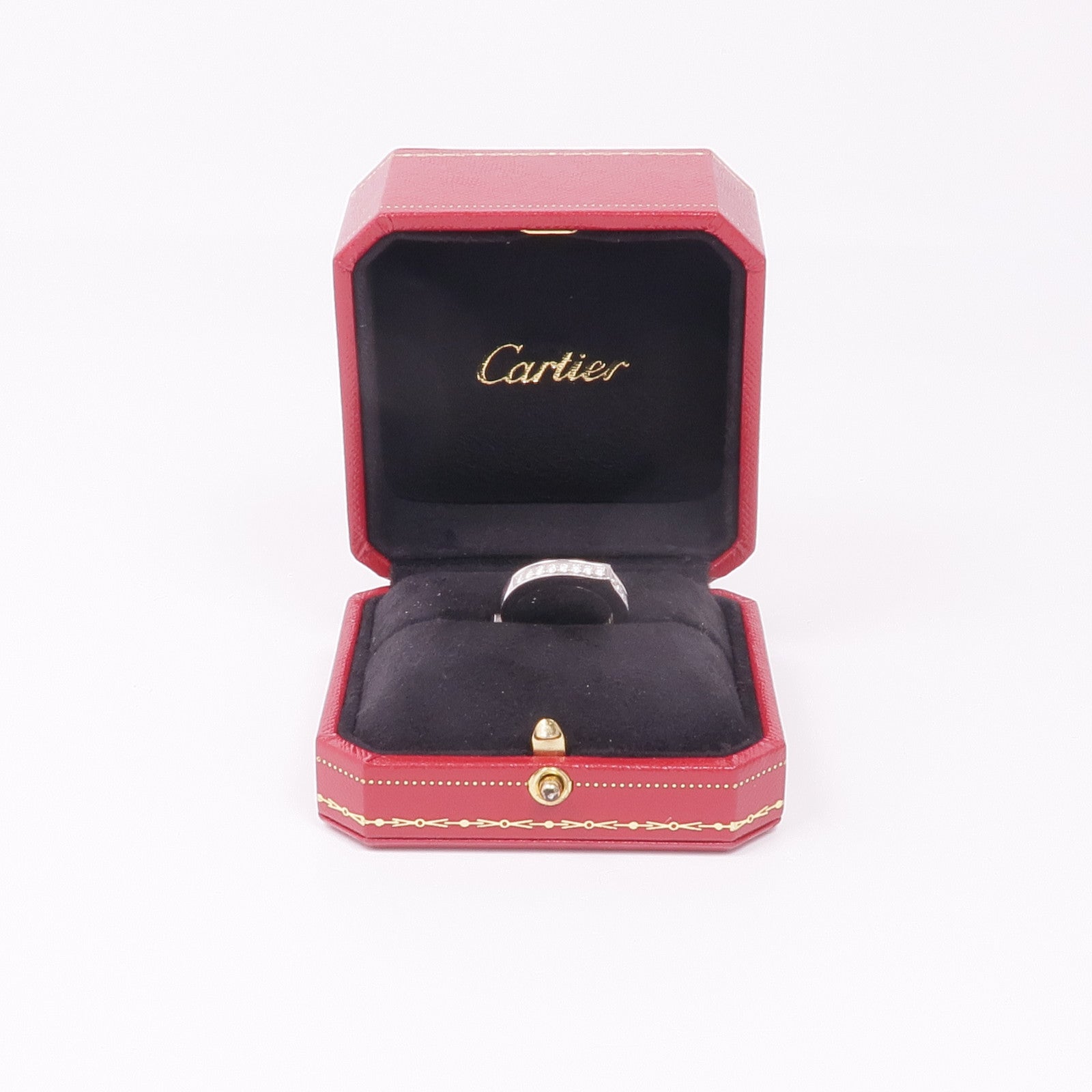CARTIER 18K白金C Ring鑽石戒指Cartier#53/US#6.25