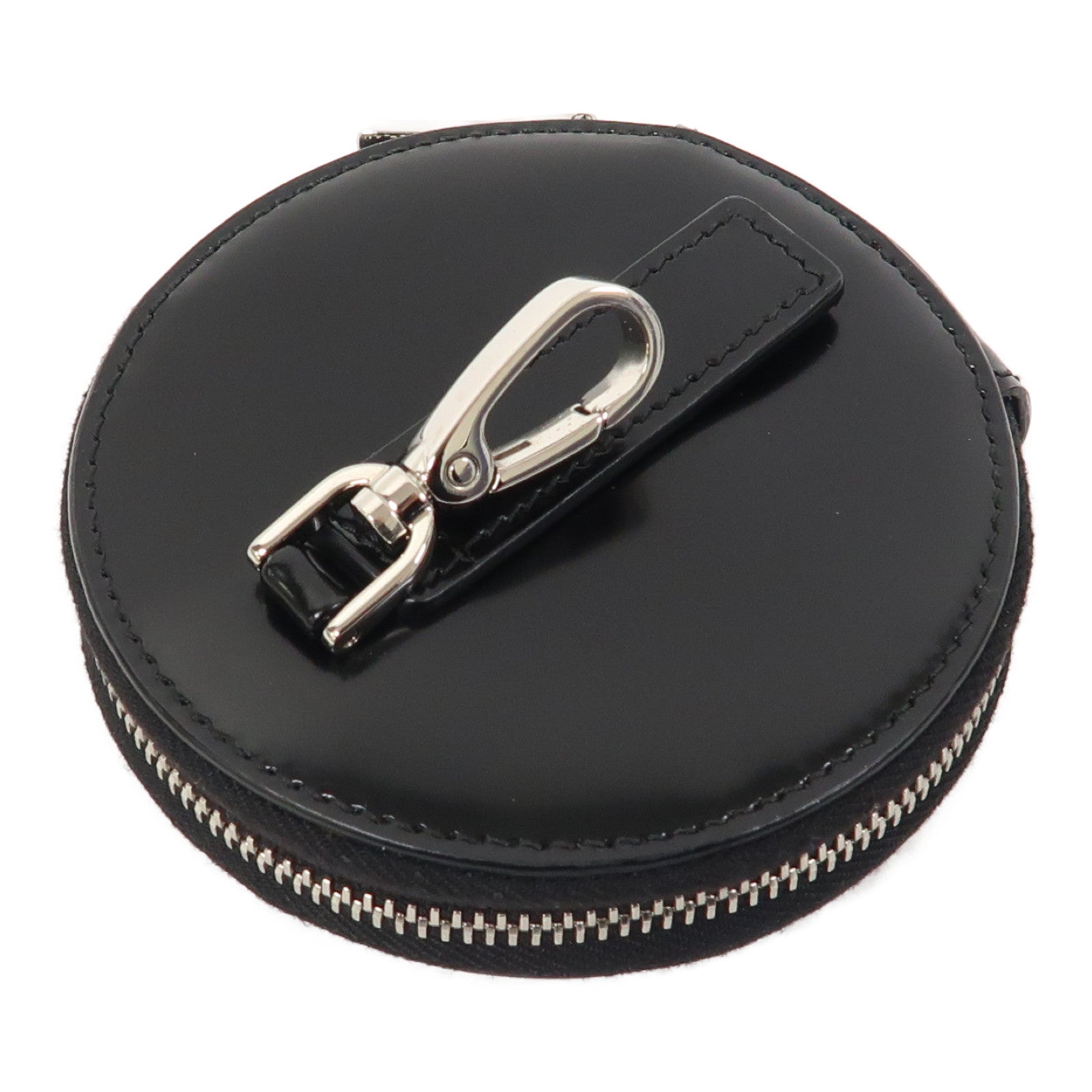 PRADA 牛皮皮革Coin Case銀扣零錢包黑色