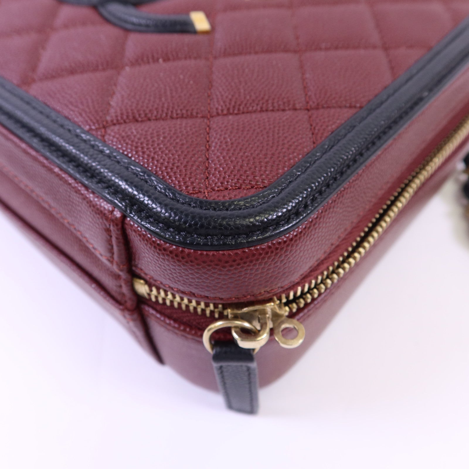 CHANEL 牛皮皮革Vanity Case金扣手挽肩背兩用袋