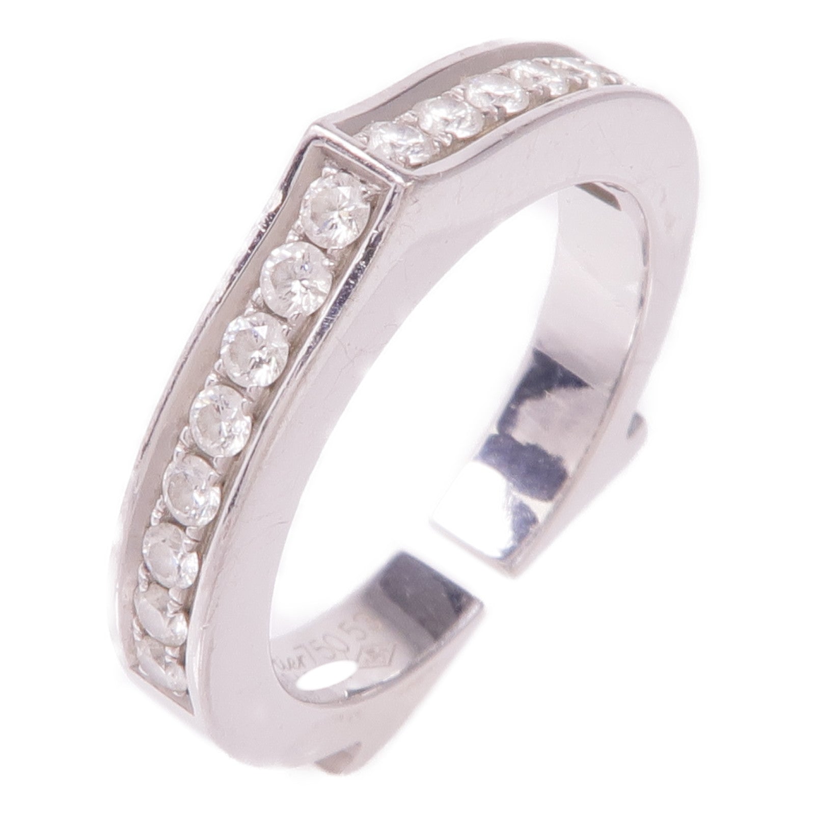 CARTIER 18K白金C Ring鑽石戒指Cartier#53/US#6.25