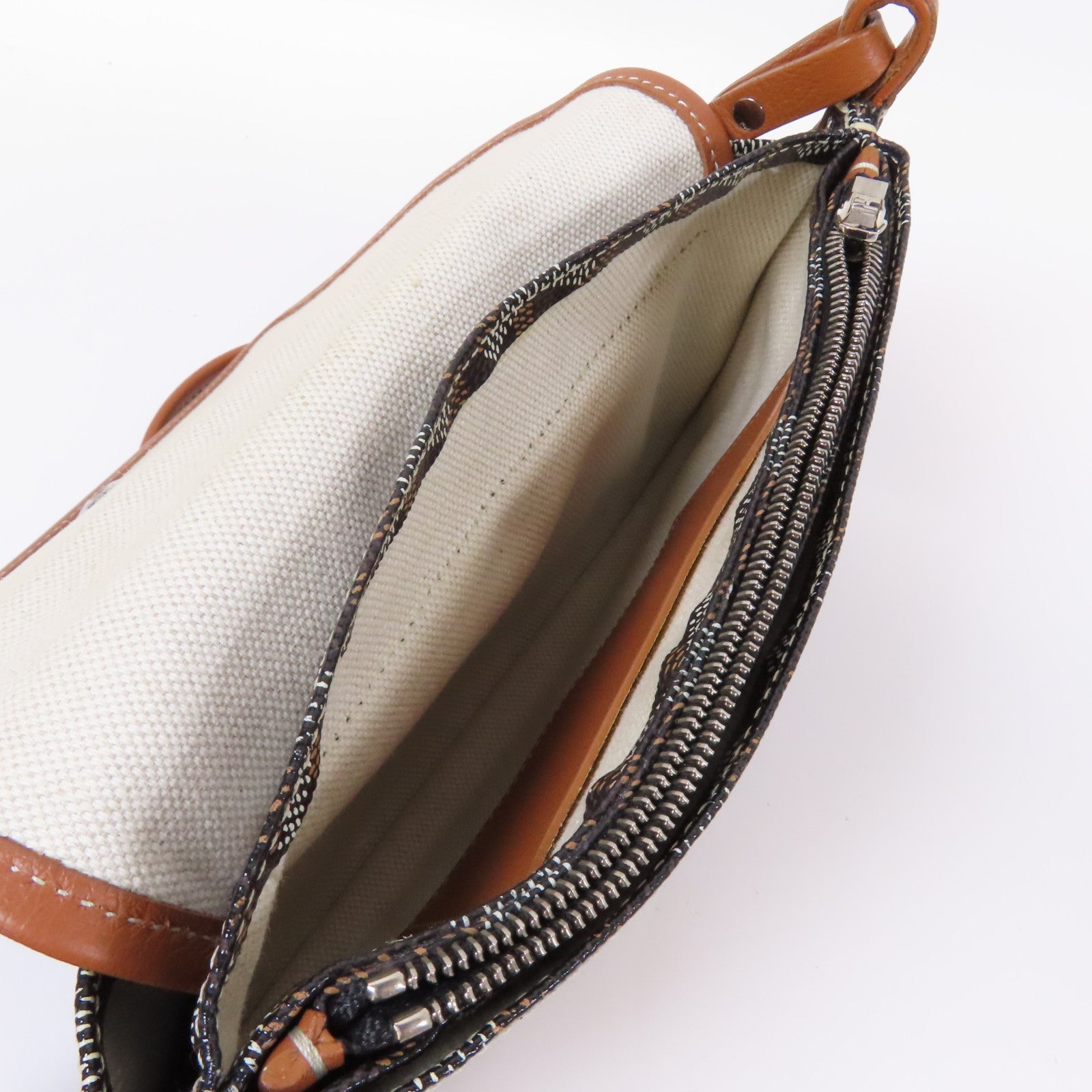 GOYARD 塗層帆布Plumet銀扣肩背袋肩背袋/啡色