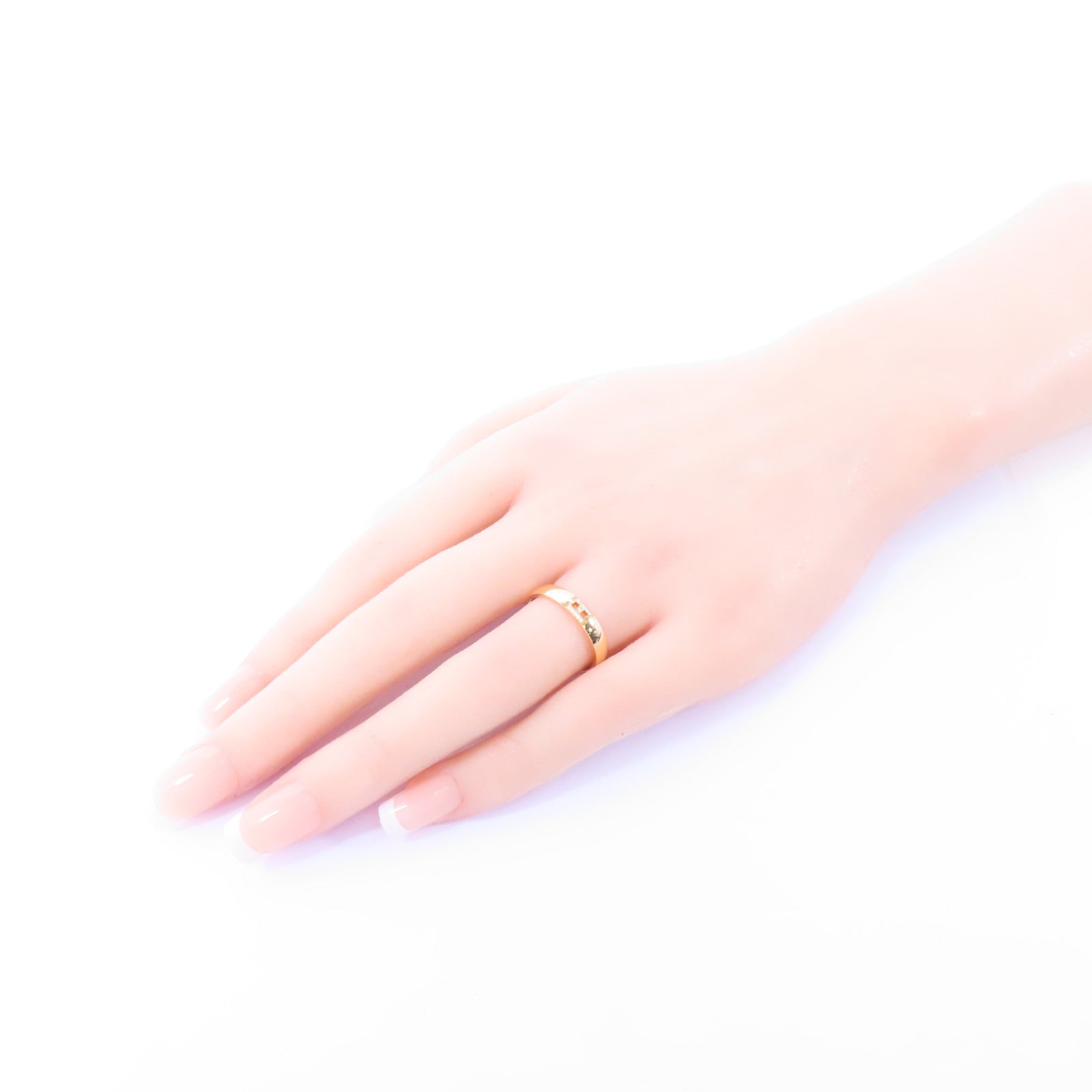 HERMES 18K玫瑰金Herakles Ring 0.03ct鑽石戒指Hermes#55 US#7.25