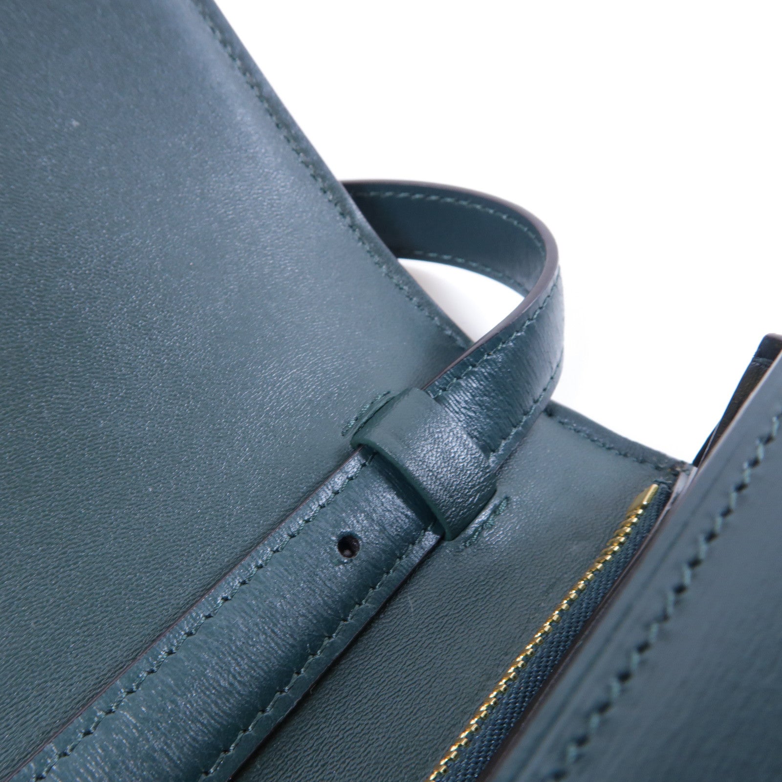CELINE 【激減優惠】牛皮皮革Classic Box金扣肩背袋深綠色