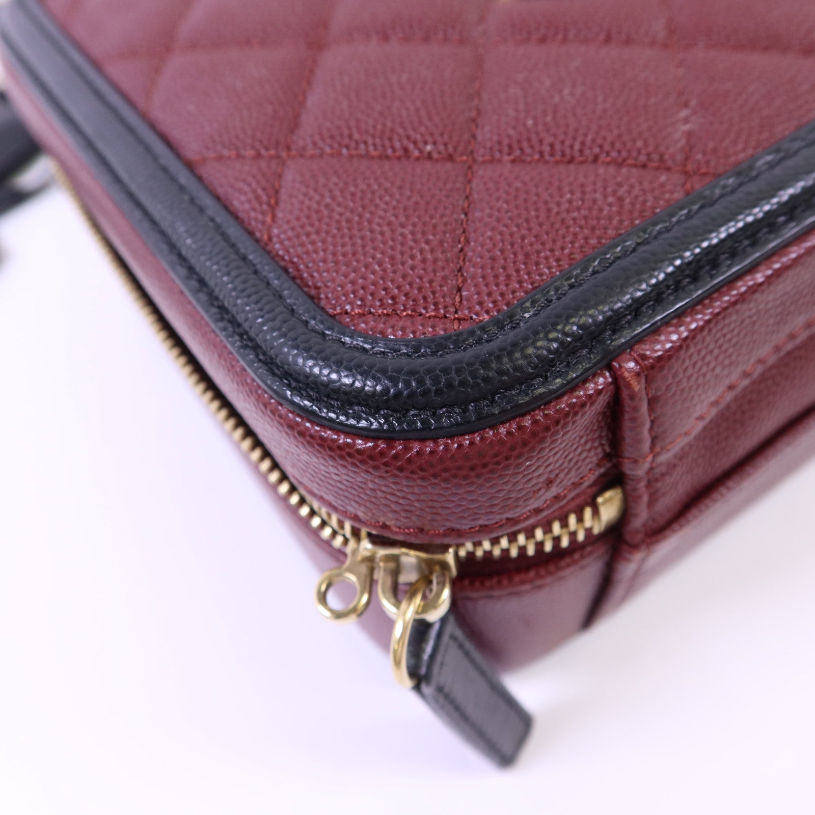 CHANEL 牛皮皮革Vanity Case金扣手挽肩背兩用袋