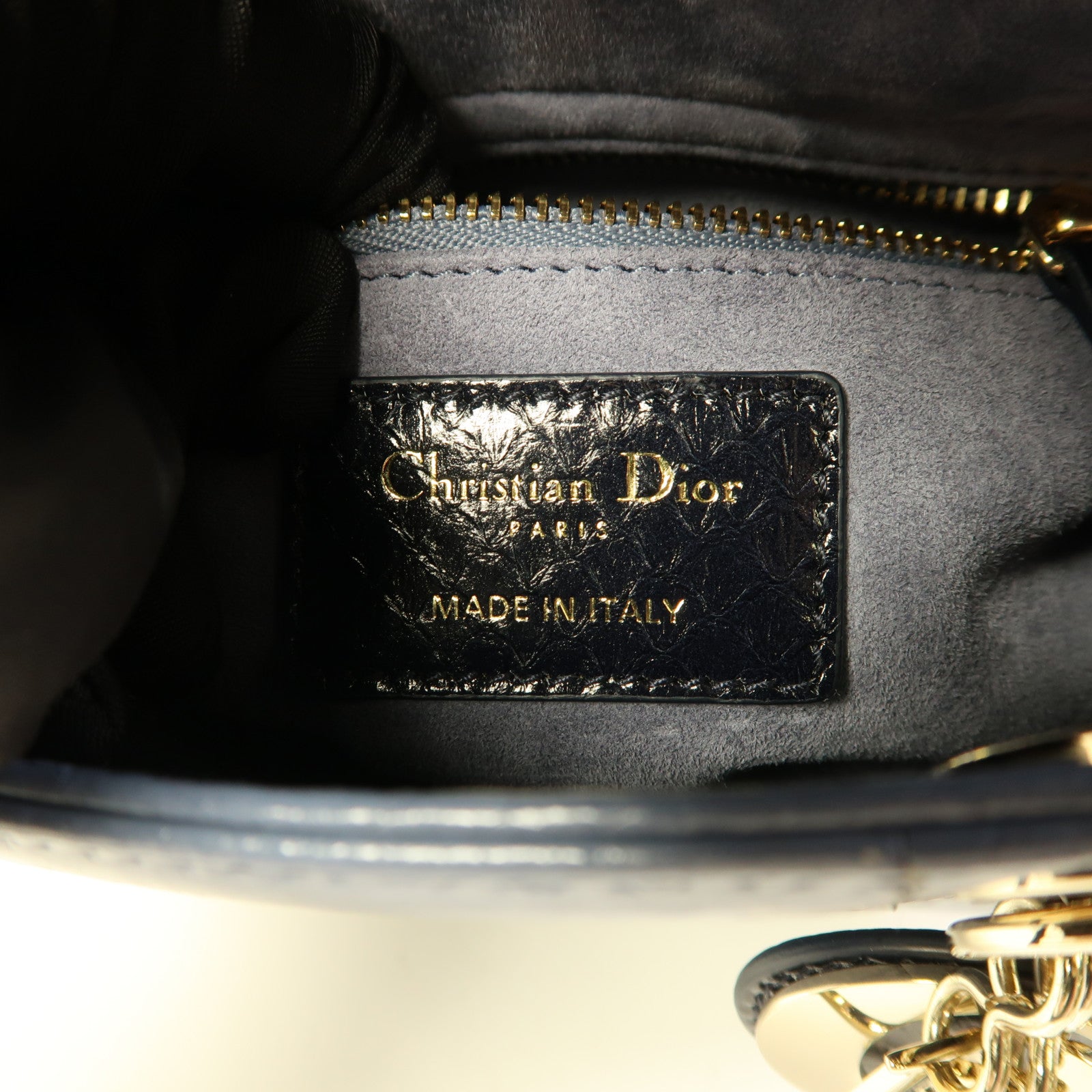 Dior 蛇皮皮革Lady Dior金扣手挽肩背兩用袋