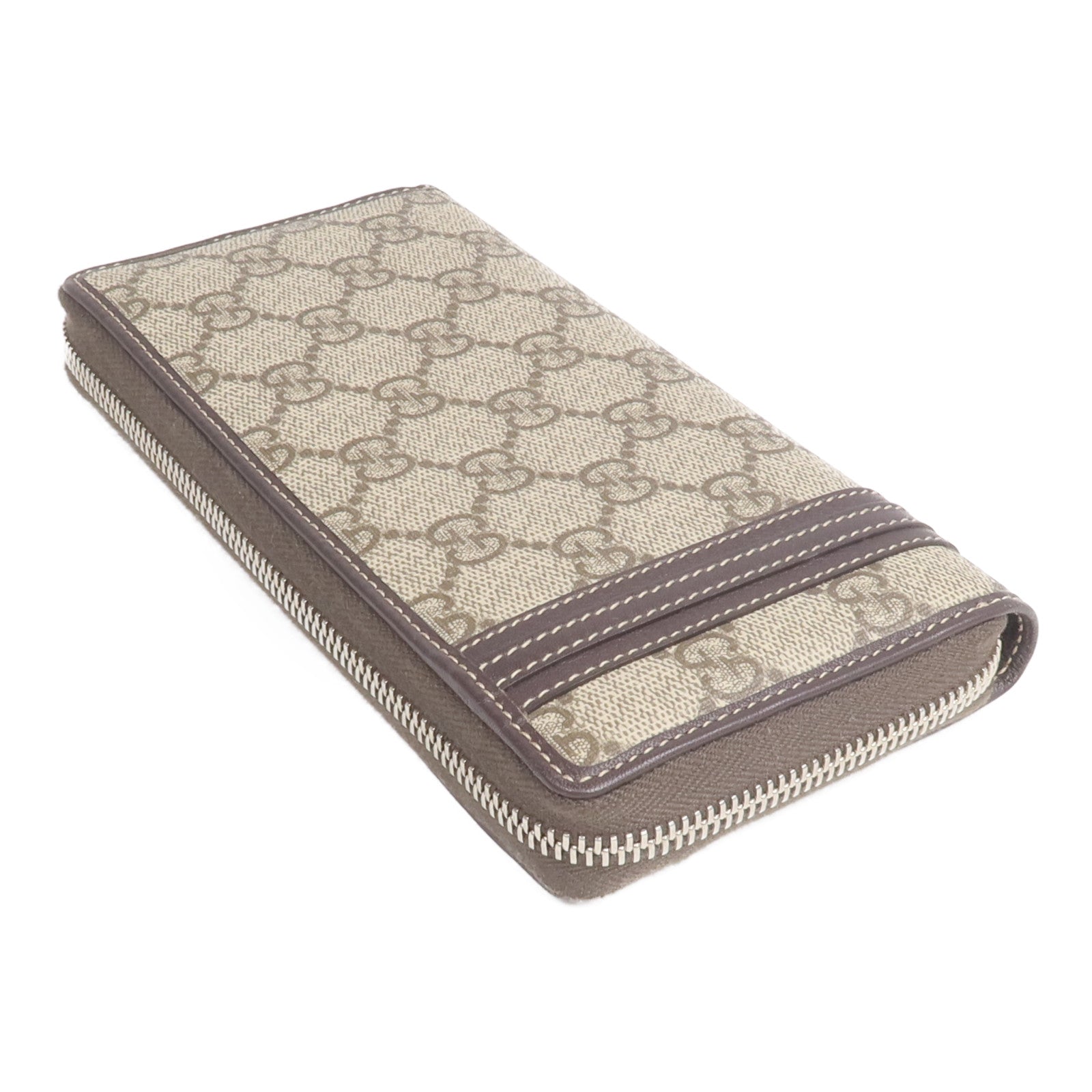 GUCCI 塗層帆布Long Wallet銀扣長錢包