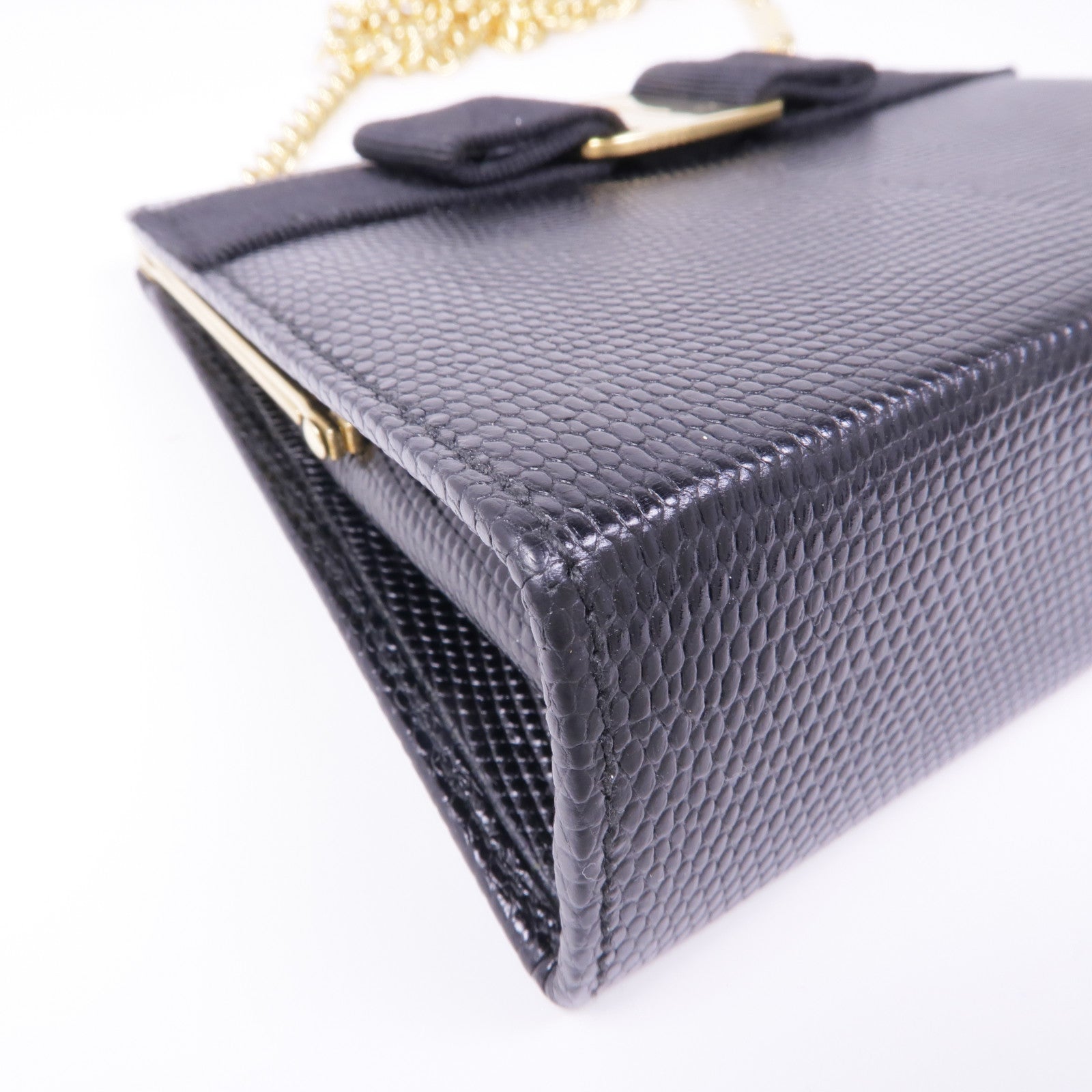 Salvatore Ferragamo 牛皮皮革Chain Shoulder Bag金扣鏈帶肩背袋