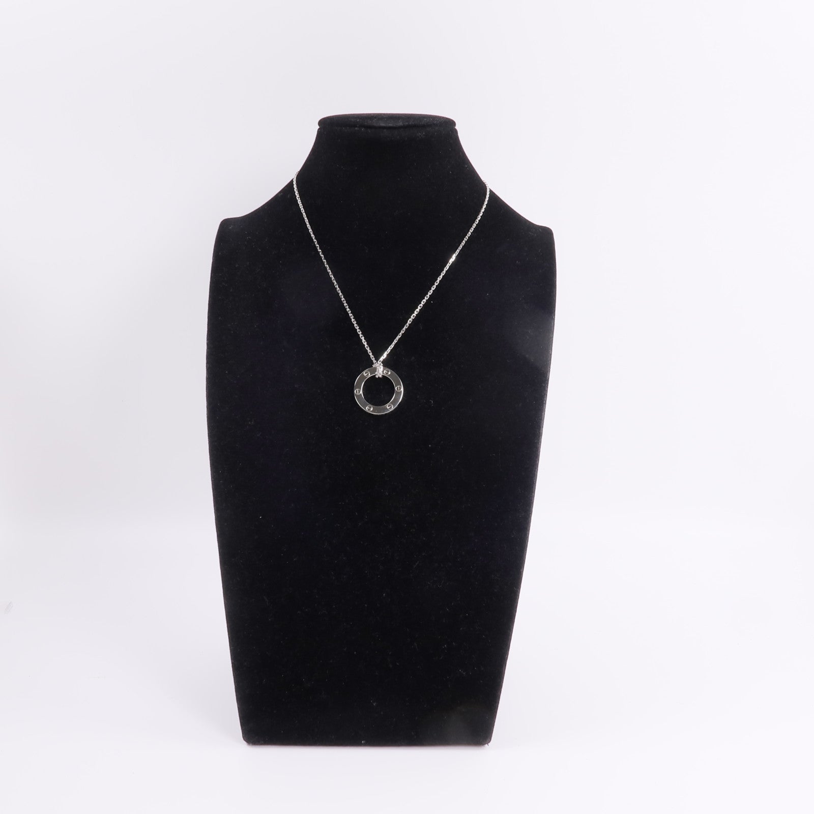 CARTIER 18K白金Love Pendant項鍊