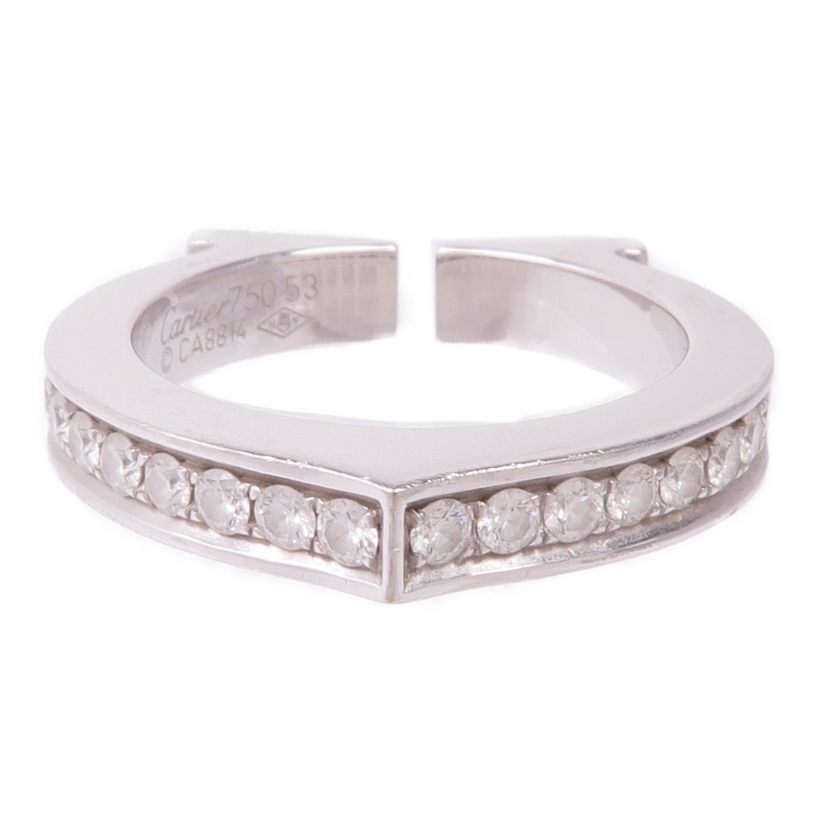 CARTIER 18K白金C Ring鑽石戒指Cartier#53/US#6.25