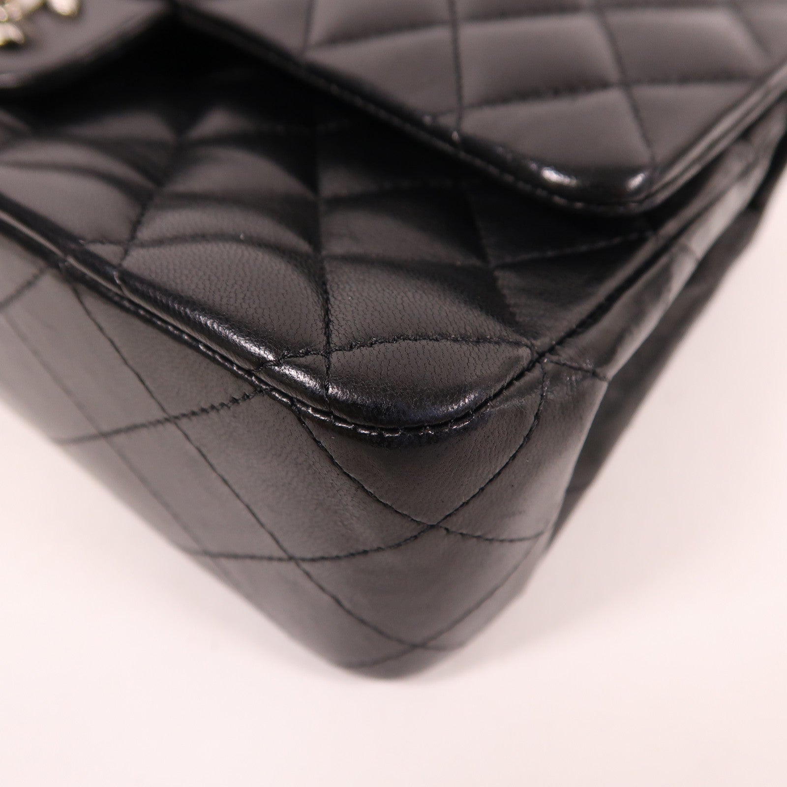 CHANEL CC SHW Classic 25 Chain Shoulder Bag A01112 Lambskin Leather Black