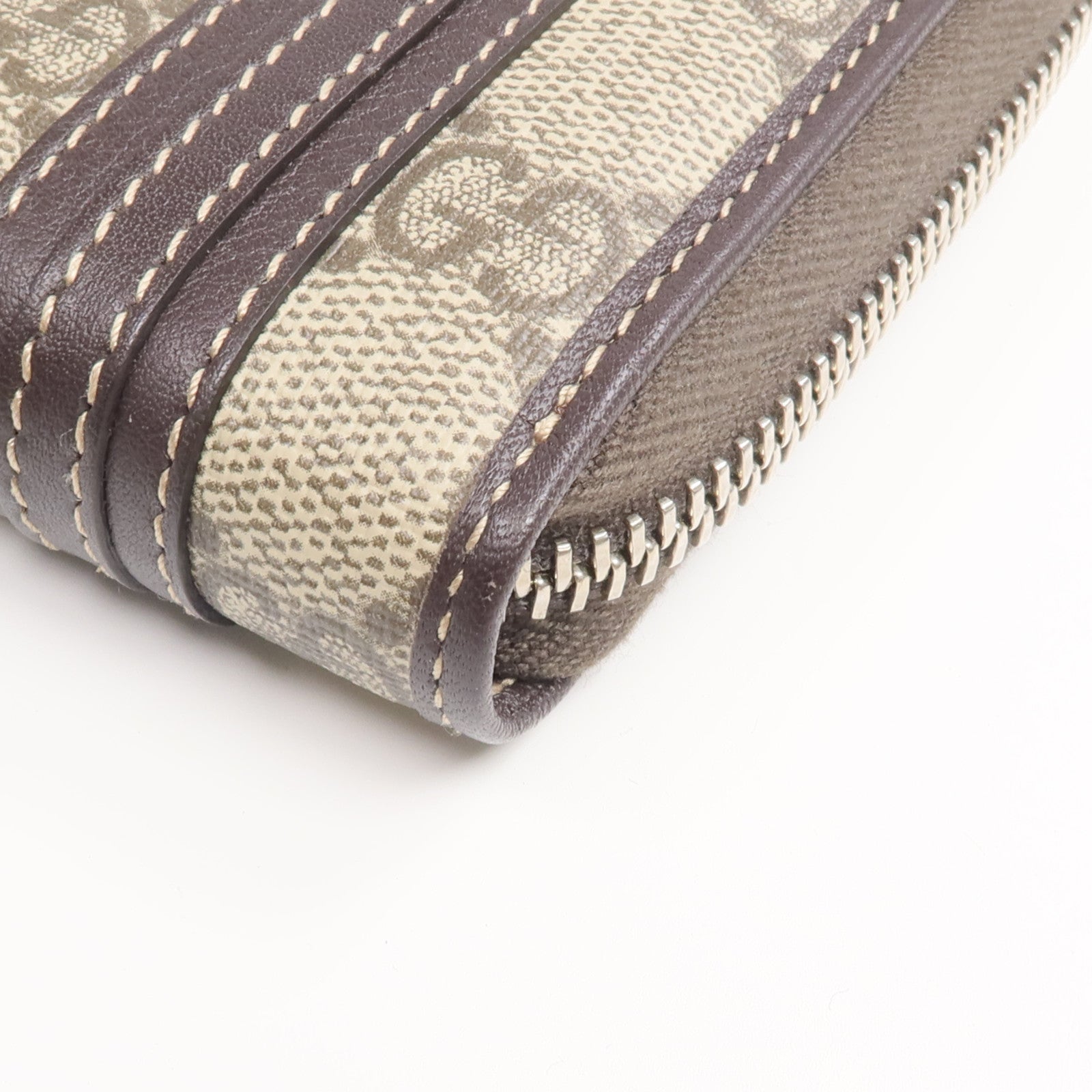 GUCCI 塗層帆布Long Wallet銀扣長錢包