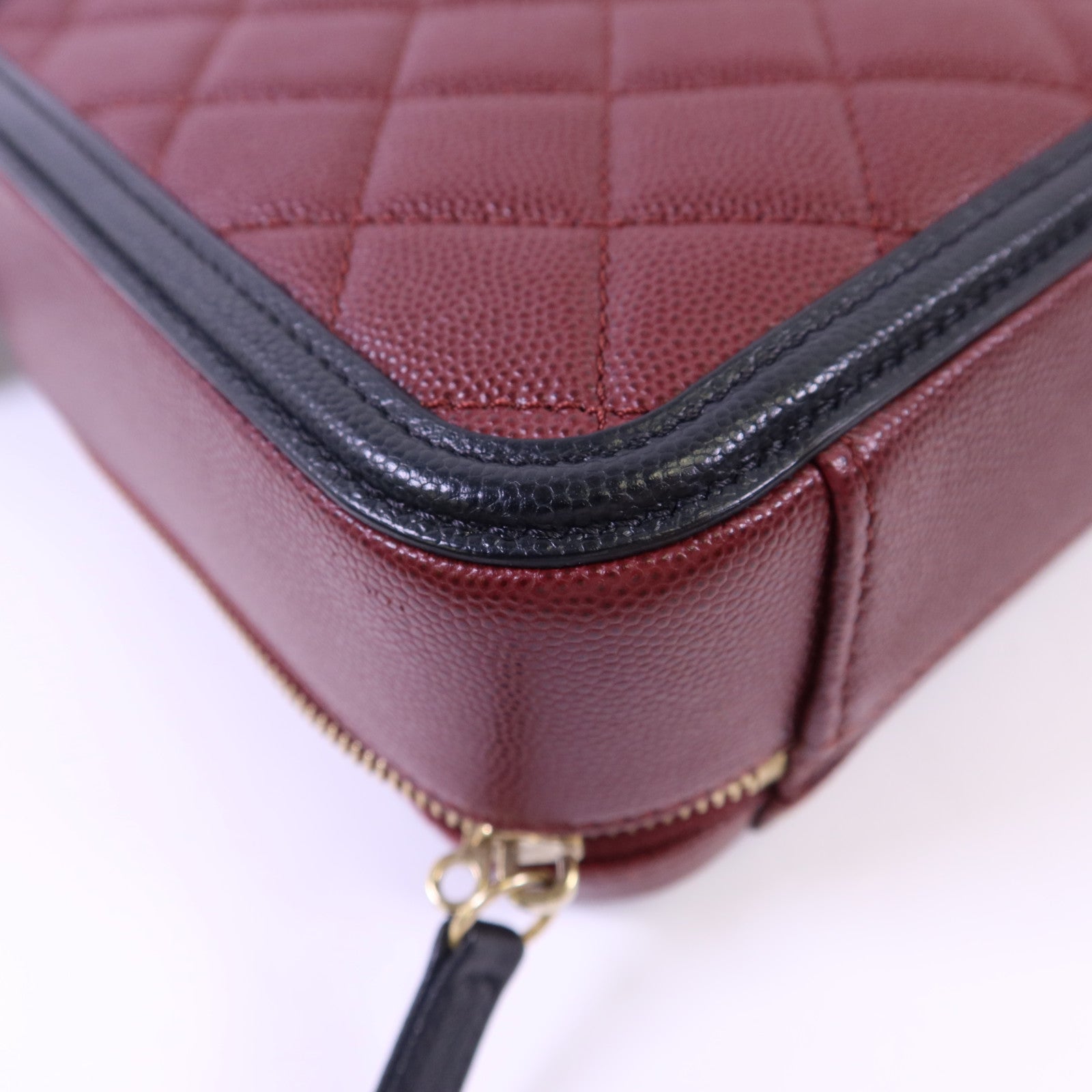 CHANEL 牛皮皮革Vanity Case金扣手挽肩背兩用袋