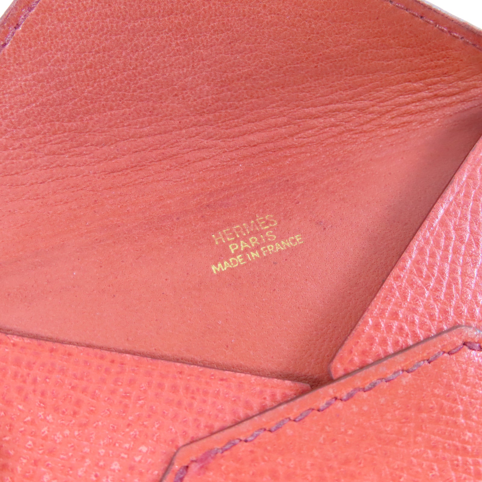 HERMES 【激減優惠】Epsom皮革Card Case卡片套橙色
