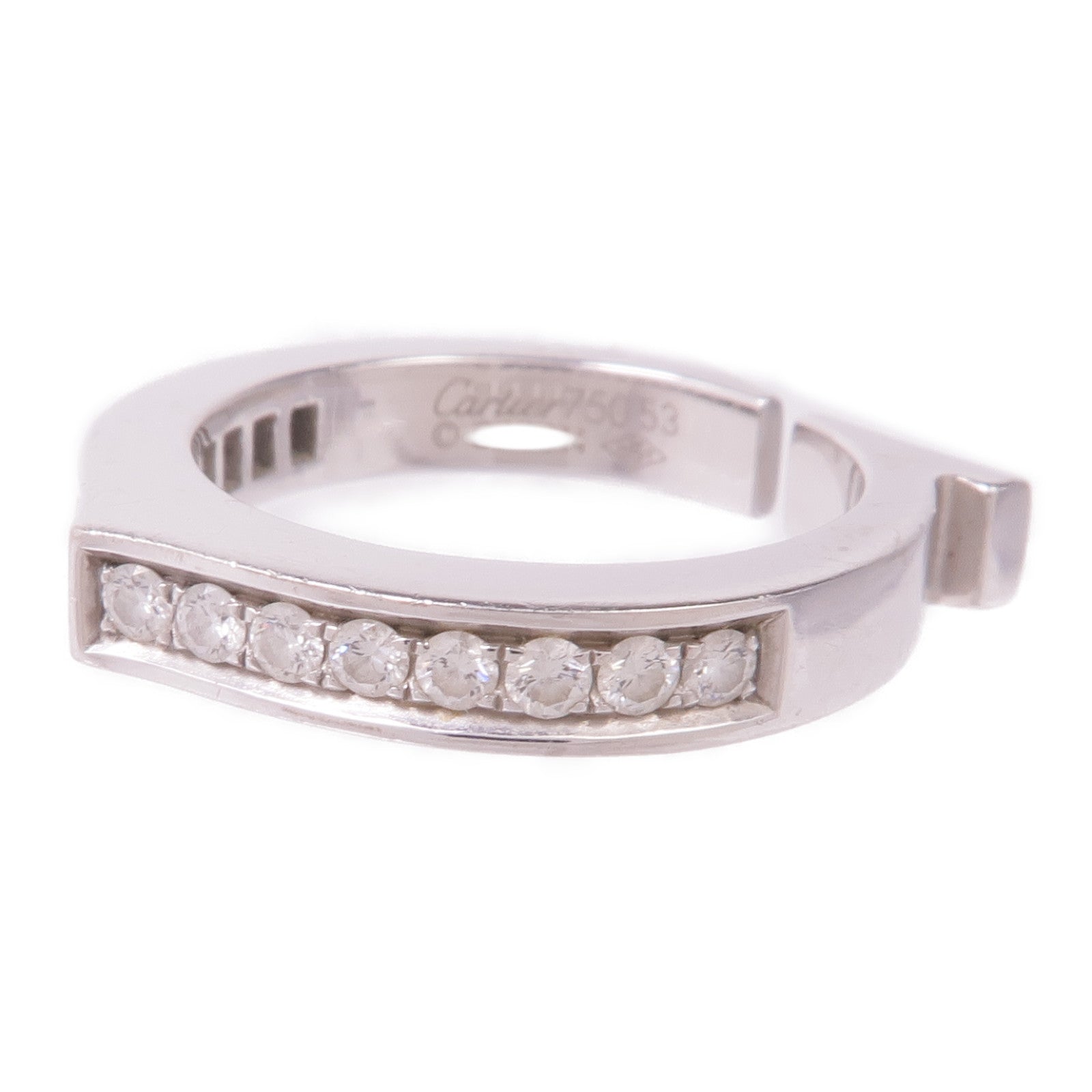 CARTIER 18K白金C Ring鑽石戒指Cartier#53/US#6.25