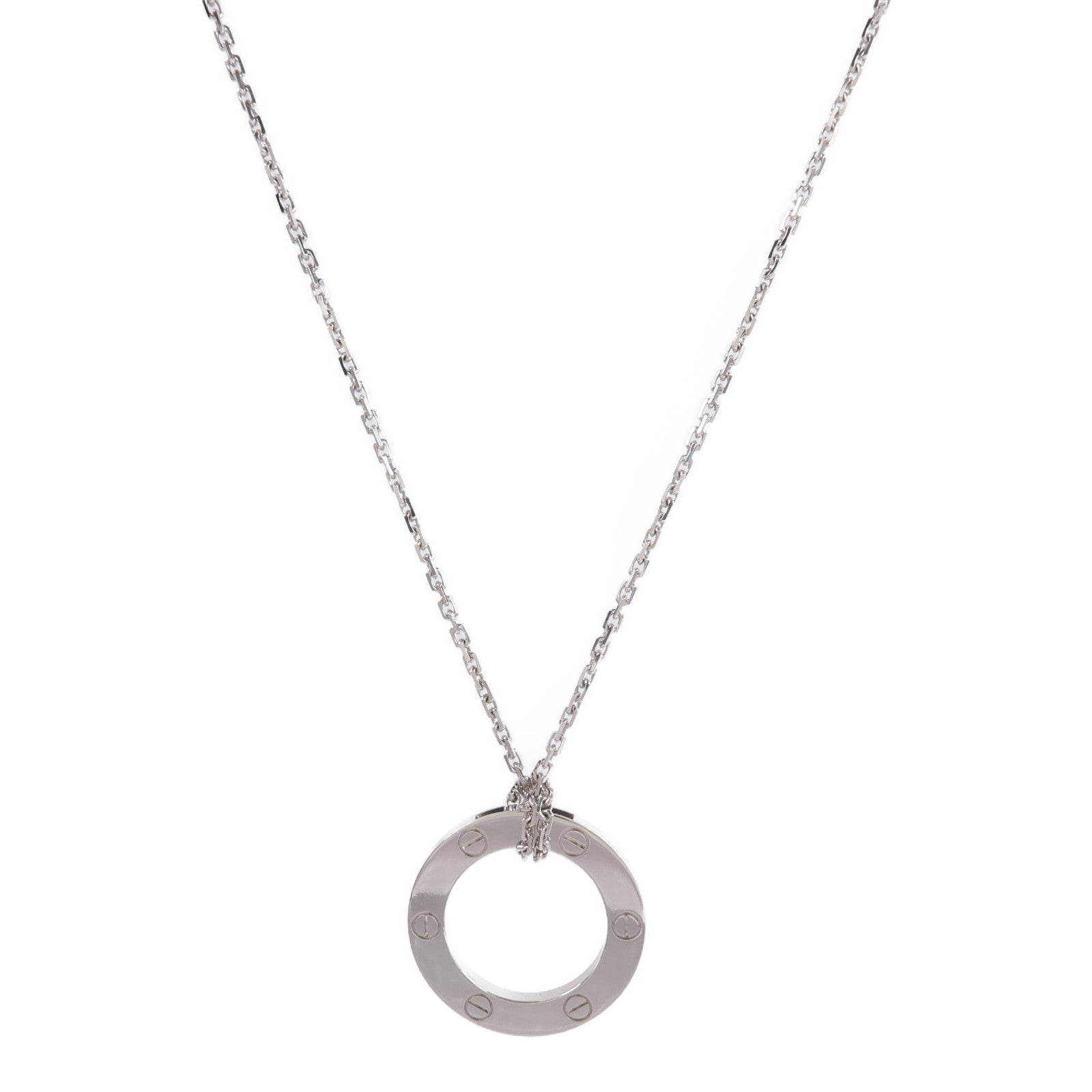 CARTIER 18K白金Love Pendant項鍊