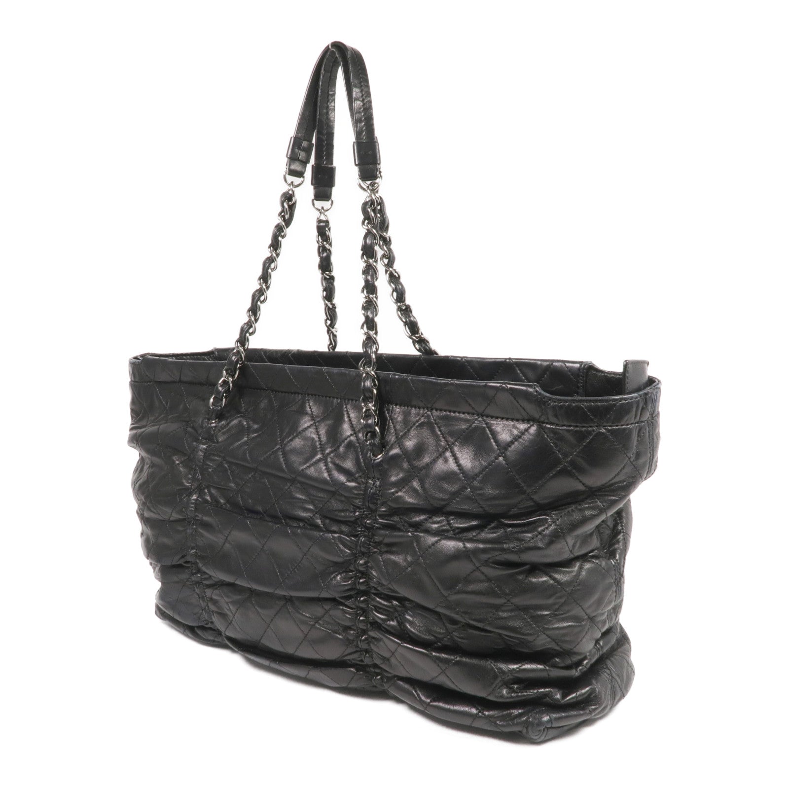 CHANEL 羊皮皮革Sharpei Tote銀扣手挽袋