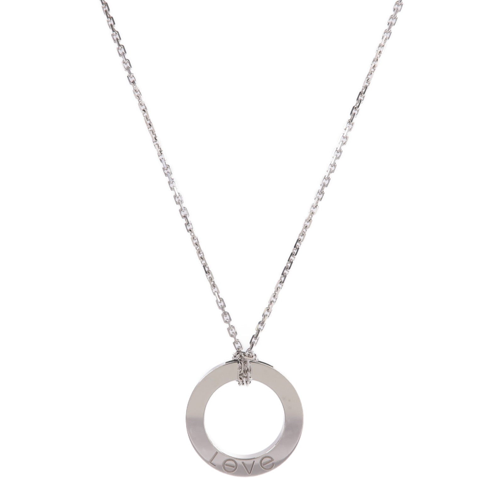 CARTIER 18K白金Love Pendant項鍊