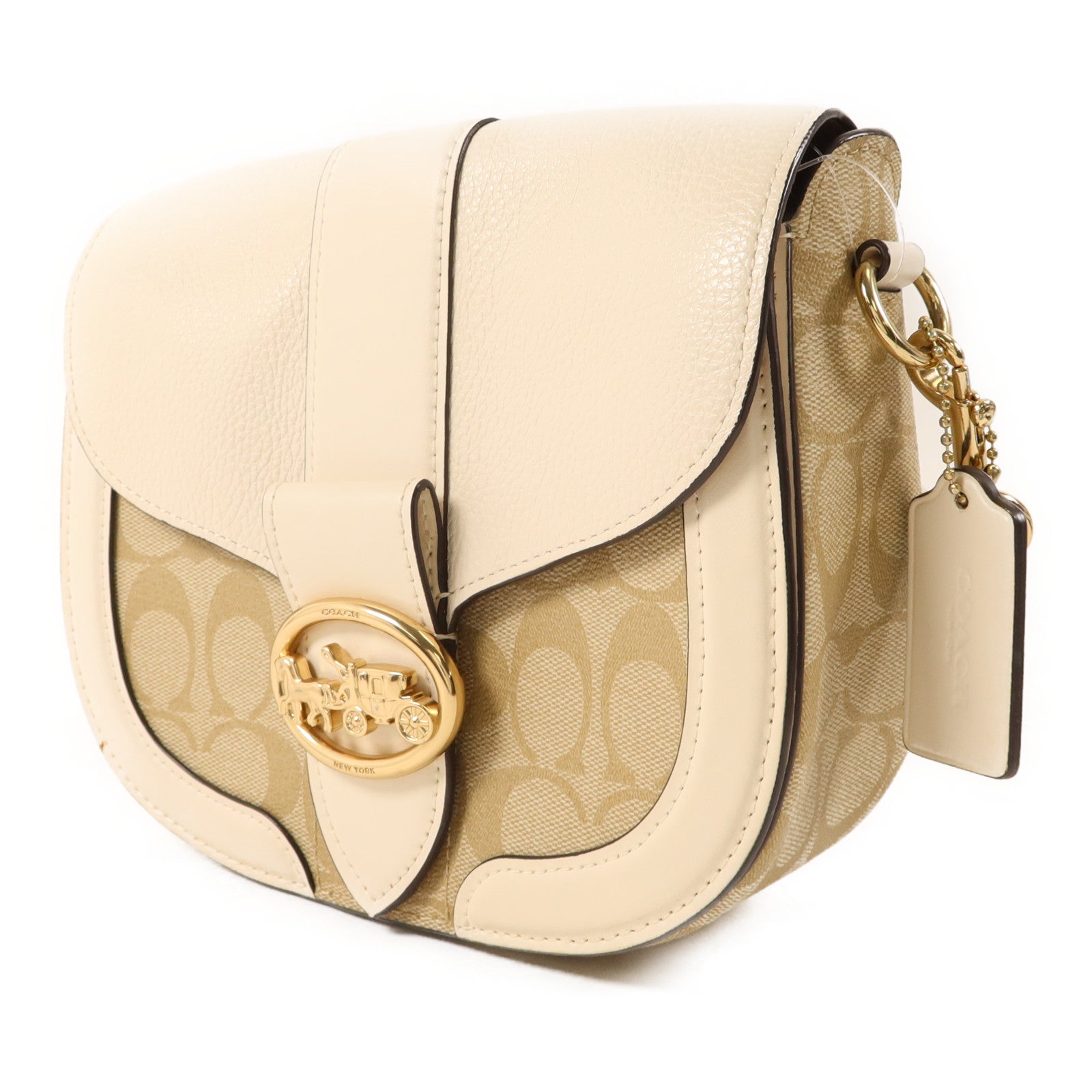 COACH 牛皮皮革Shoulder Bag金扣肩背袋