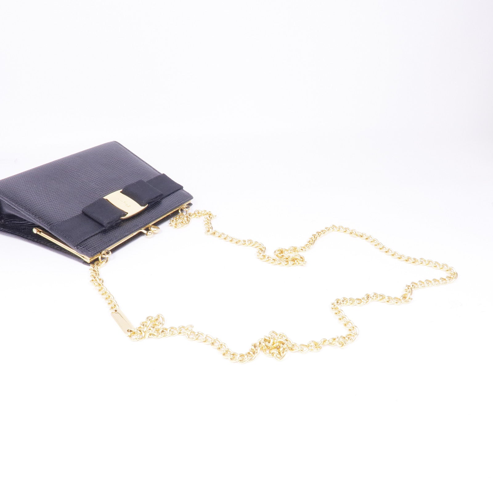 Salvatore Ferragamo 牛皮皮革Chain Shoulder Bag金扣鏈帶肩背袋