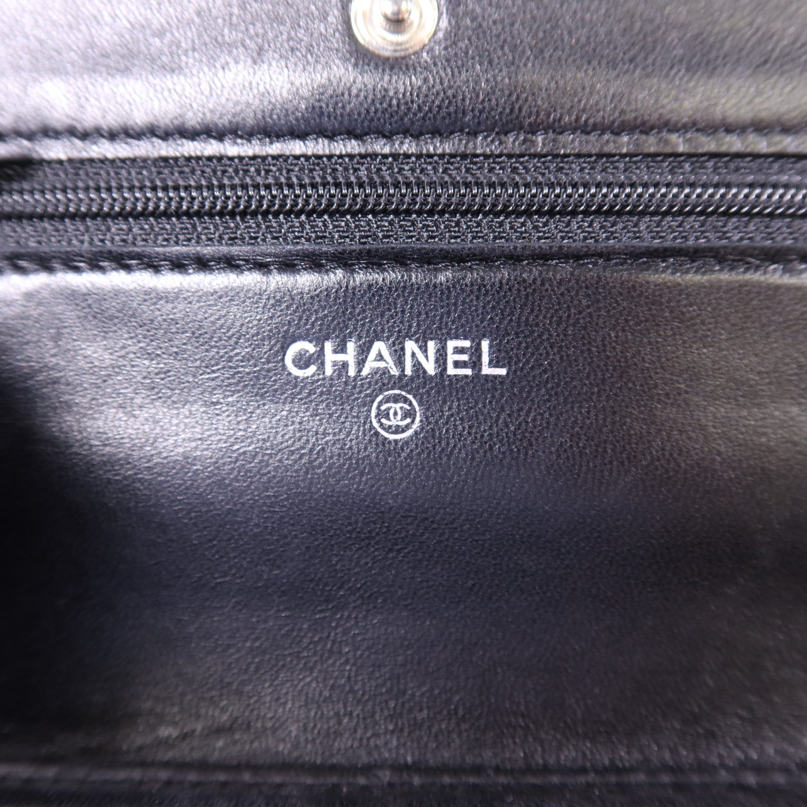 CHANEL 羊皮皮革WOC Wallet On Chain銀扣鏈帶肩背袋