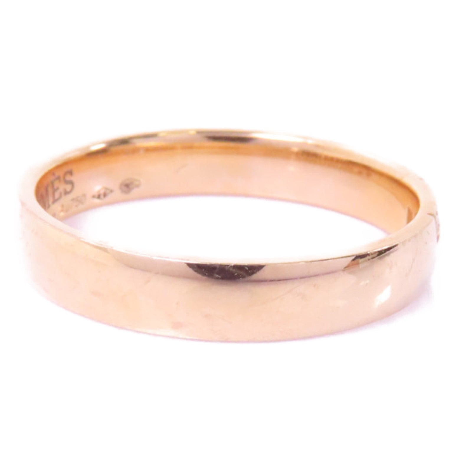 HERMES 18K玫瑰金Herakles Ring 0.03ct鑽石戒指Hermes#55 US#7.25