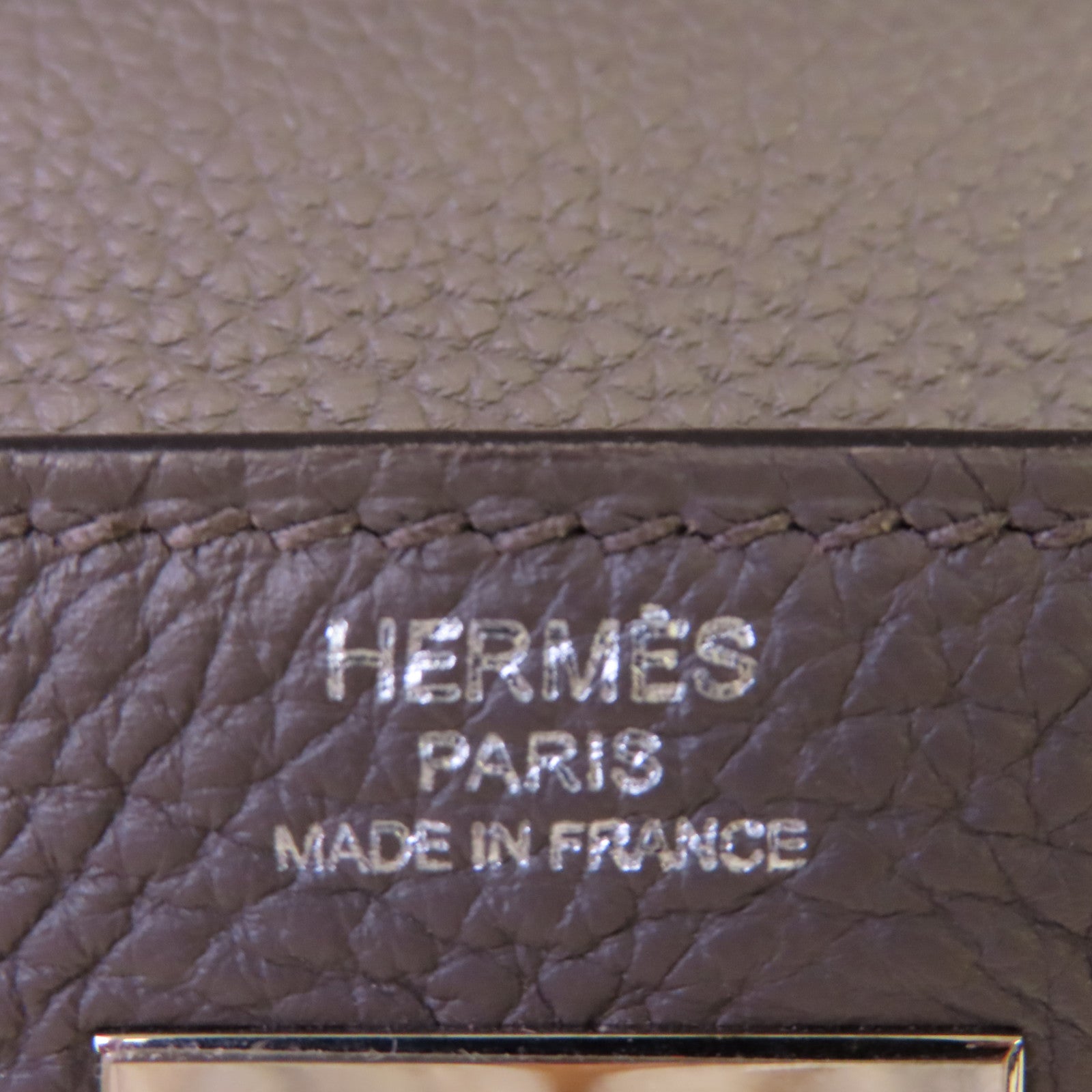HERMES Togo皮革Kelly 28銀扣手挽肩背兩用袋Gris Etain錫器灰色