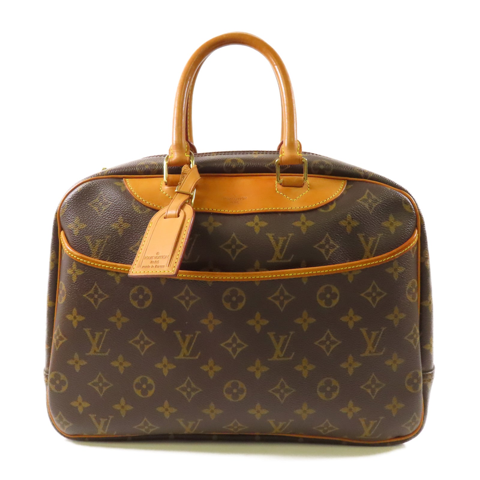 LOUIS VUITTON【激減優惠】 Monogram Deauville金扣手挽袋棕色