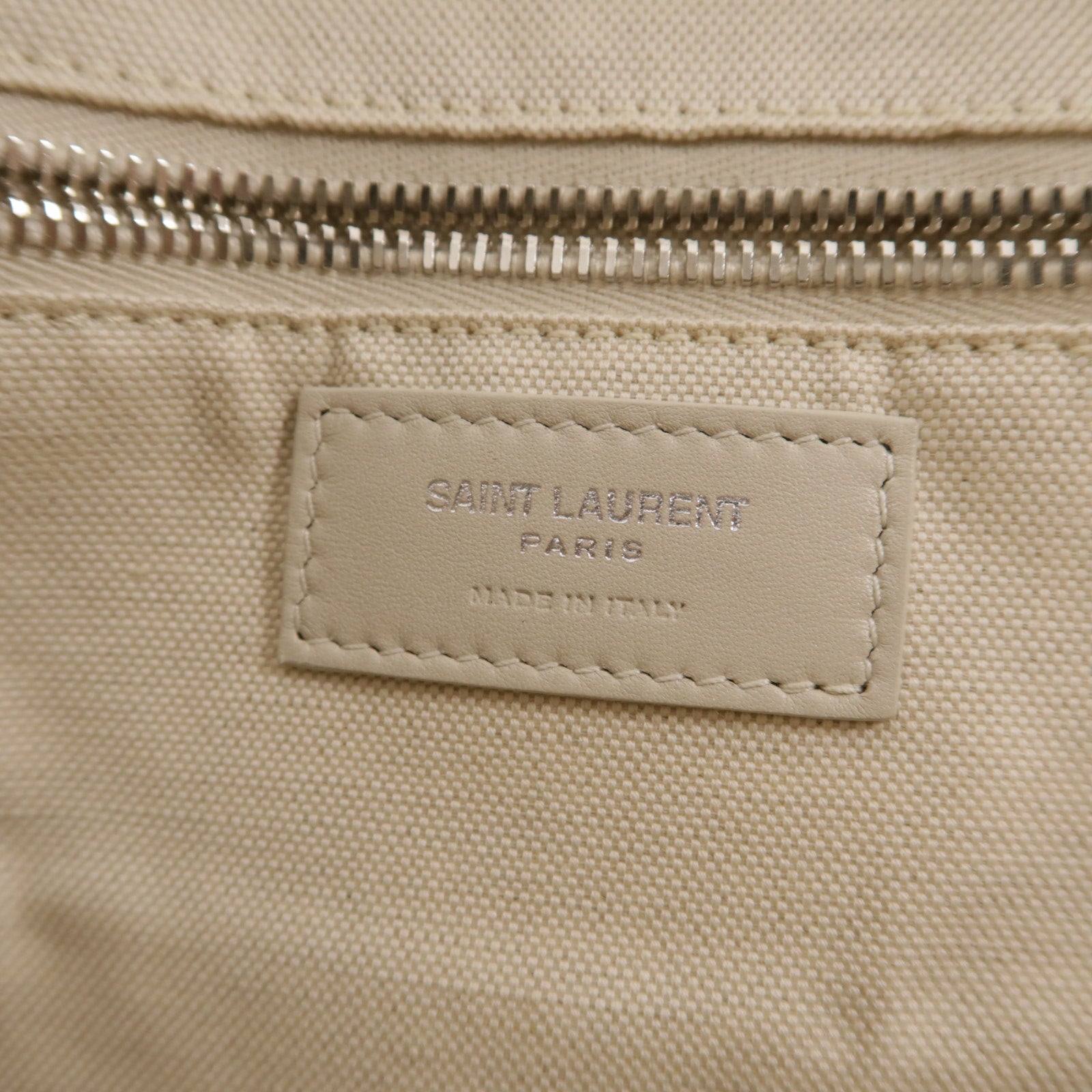 SAINT LAURENT 帆布Tote Bag銀扣手挽袋