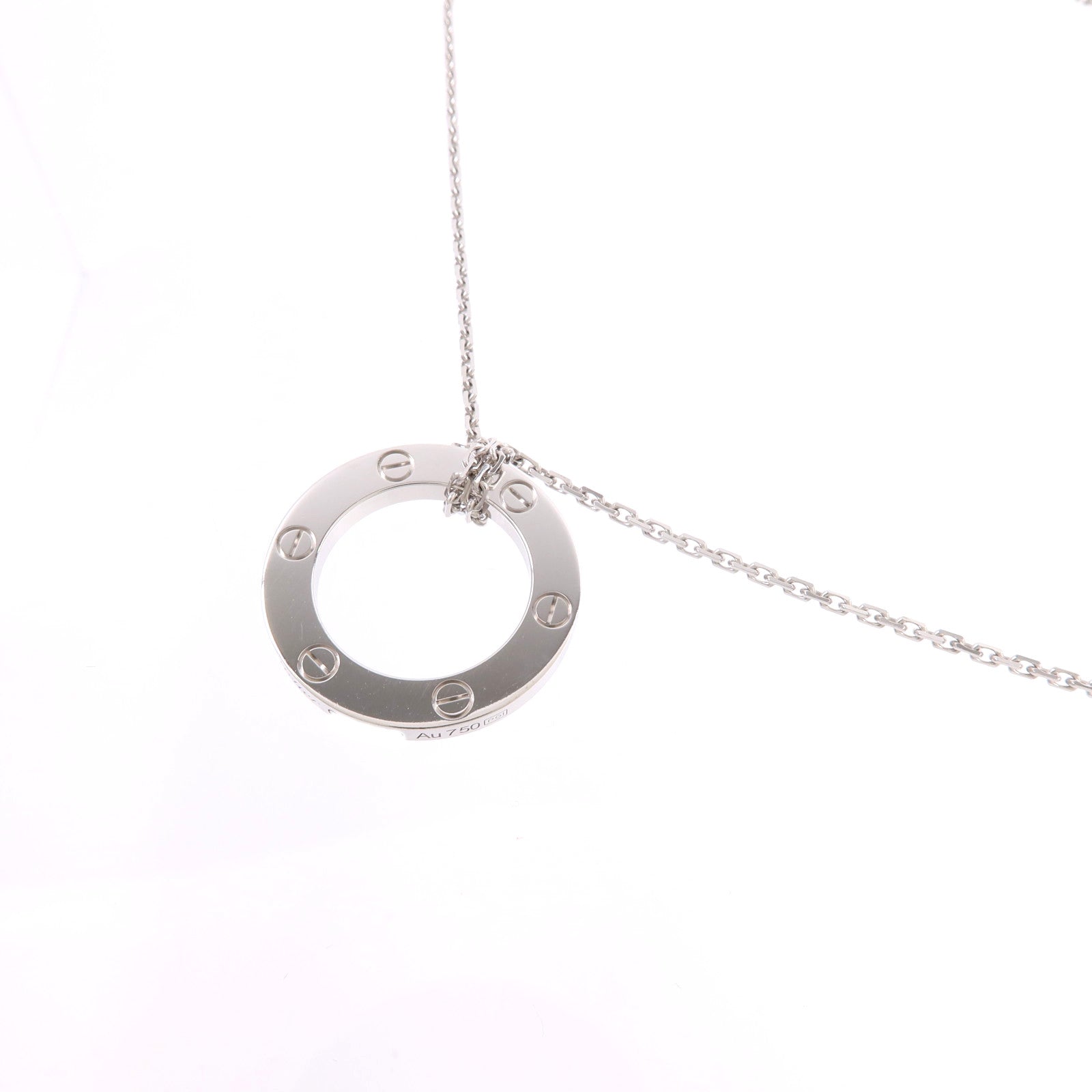 CARTIER 18K白金Love Pendant項鍊