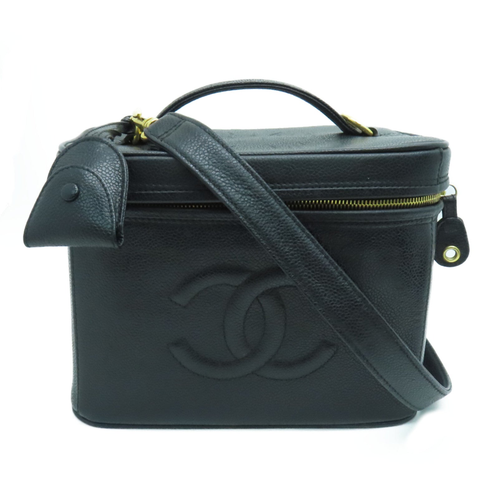 CHANEL 【清倉大減價】牛皮皮革Vintage Bag金扣手挽肩背兩用袋黑色