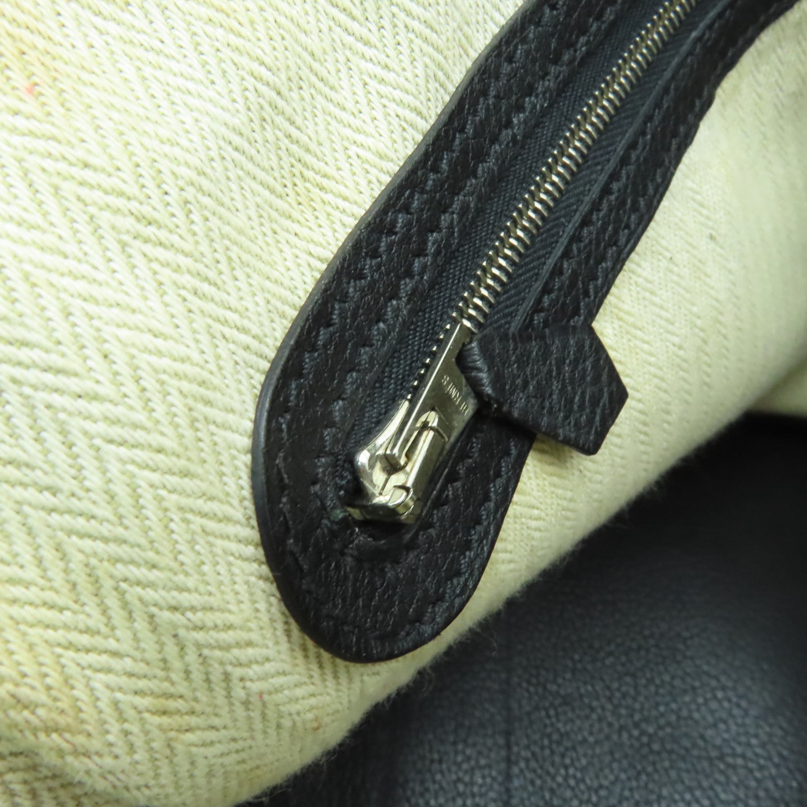 HERMES Negonda皮革Garden Party PM銀扣手挽袋Noir黑色