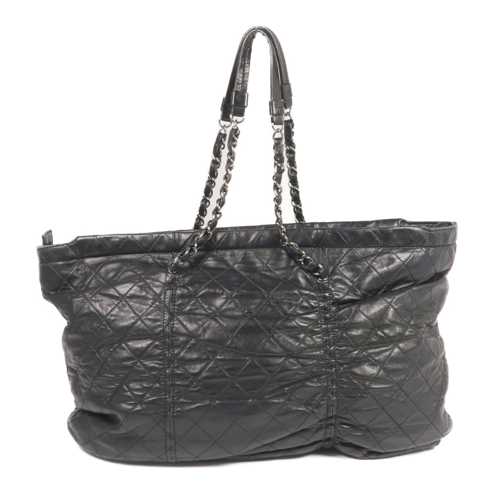 CHANEL 羊皮皮革Sharpei Tote銀扣手挽袋