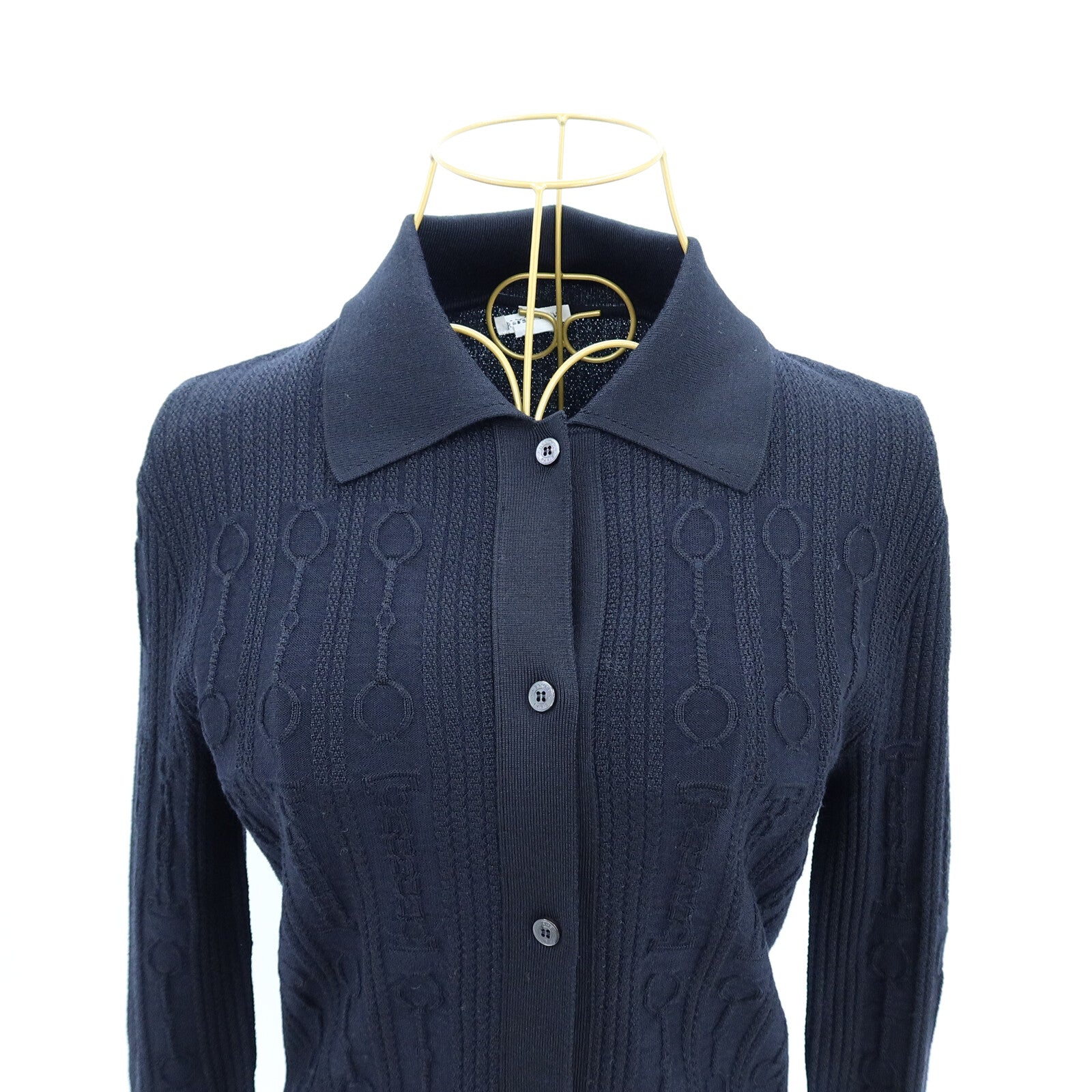 HERMES Viscose/Wool Shirt Cardigan針織