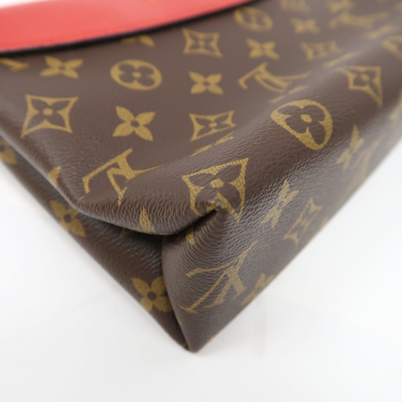 LOUIS VUITTON Monogram Saint Placide金扣鏈帶肩背袋啡色/紅色