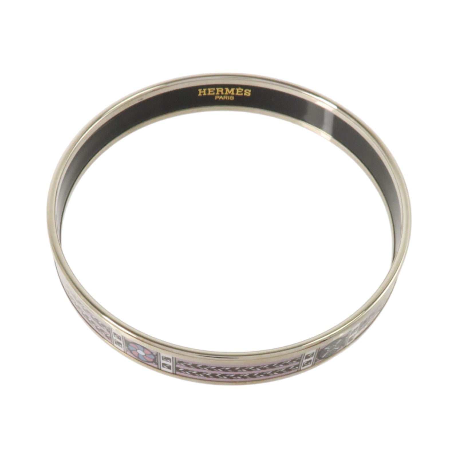 HERMES 金屬/琺瑯Narrow Enamel Bangle手鐲
