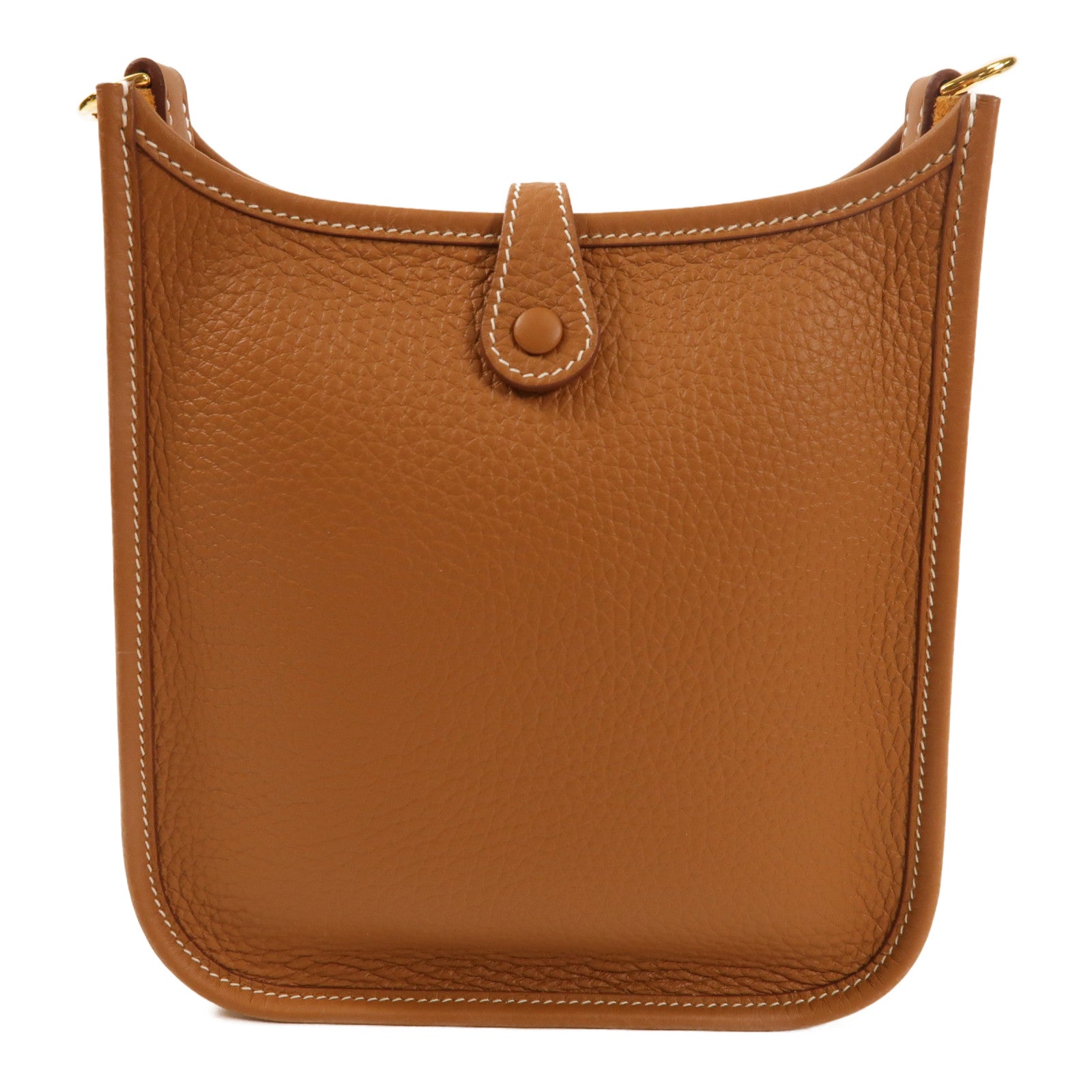 HERMES Clemence皮革EvelyneTPM金扣肩背袋Gold