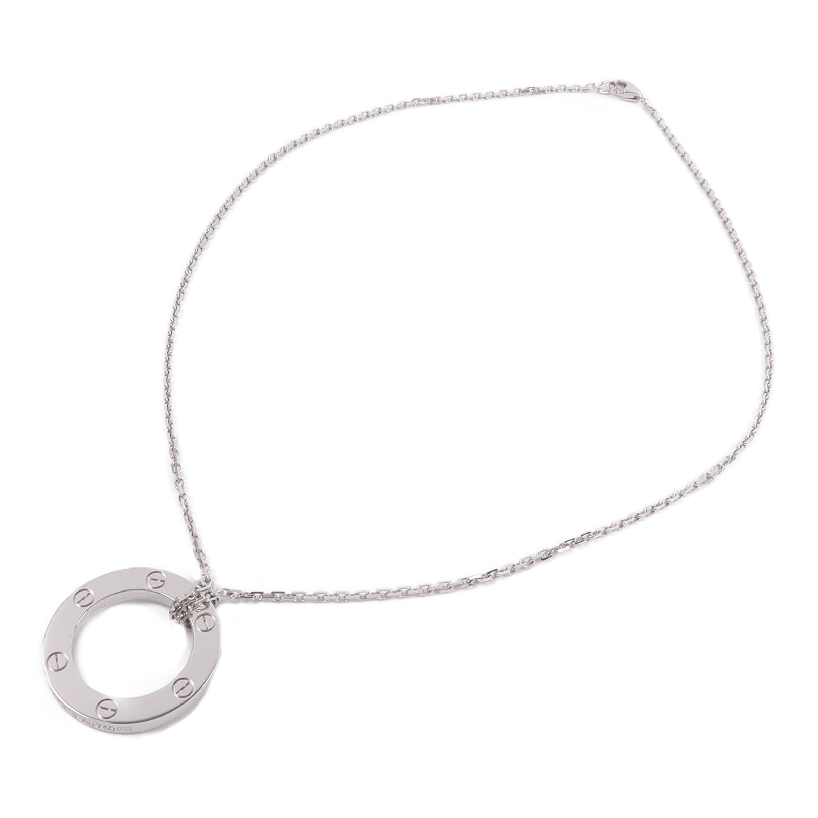 CARTIER 18K白金Love Pendant項鍊