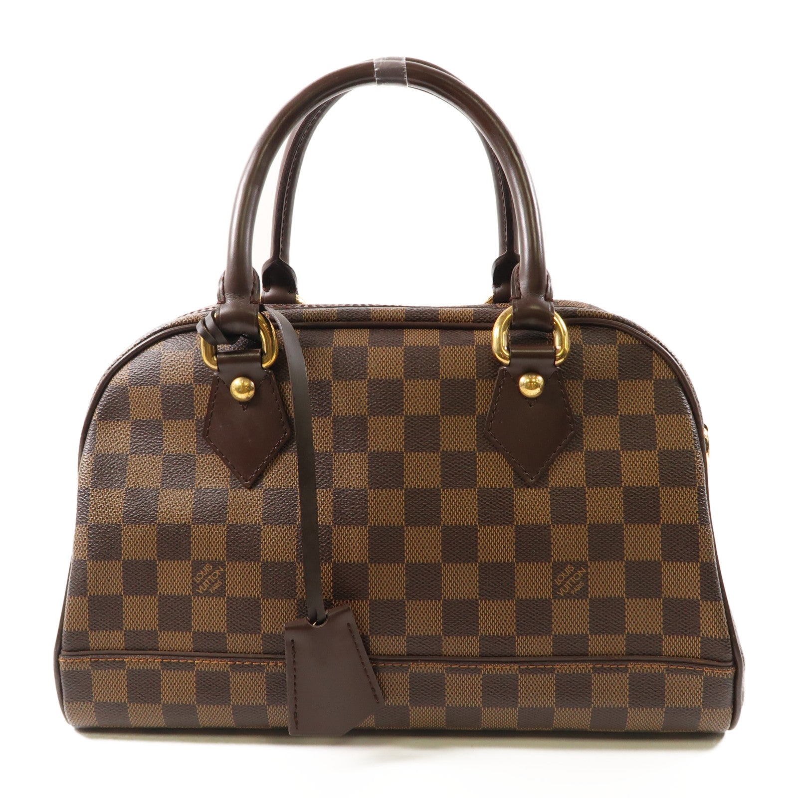 LOUIS VUITTON Damier Duomo金扣手挽袋啡色