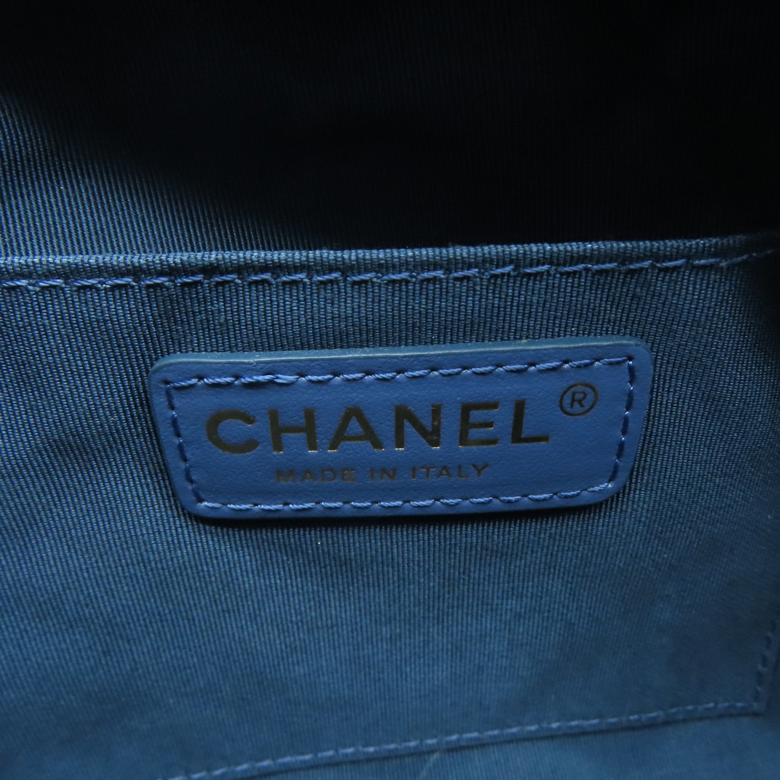 CHANEL 【激減優惠】菱格牛皮皮革Waist Bag金扣腰包藍色