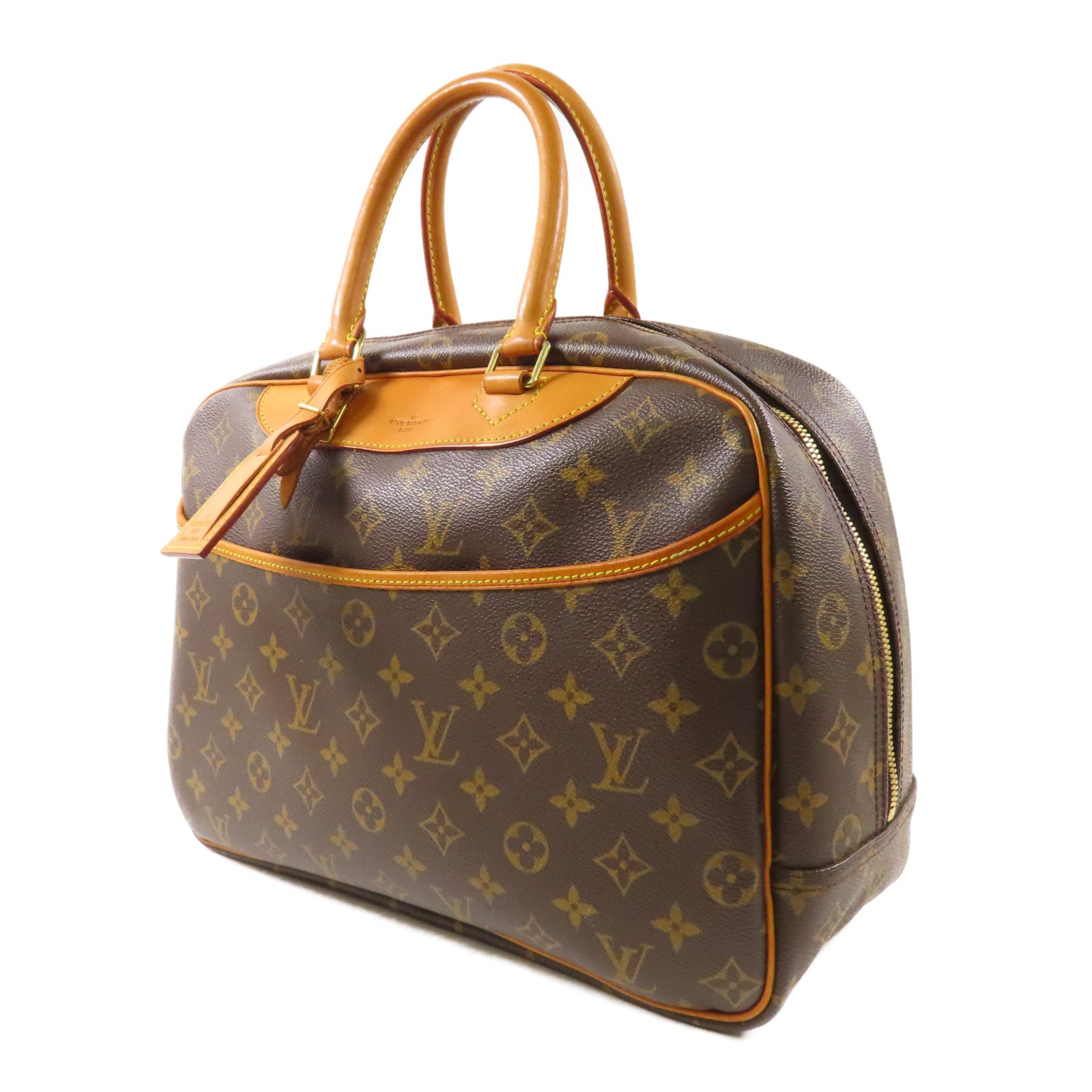 LOUIS VUITTON【激減優惠】 Monogram Deauville金扣手挽袋棕色