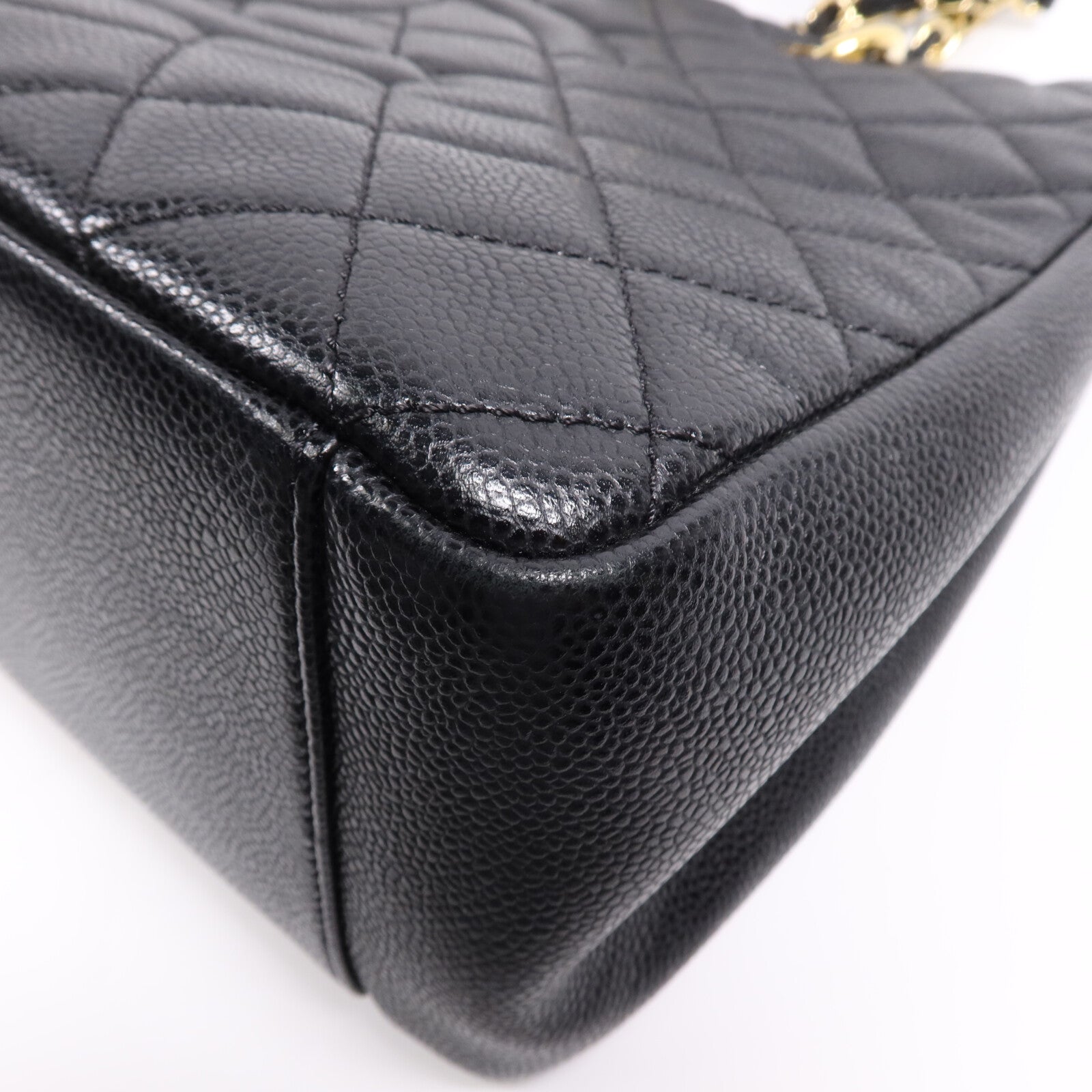 CHANEL 牛皮皮革GST Grand Shopping Tote Bag鏈帶肩背袋
