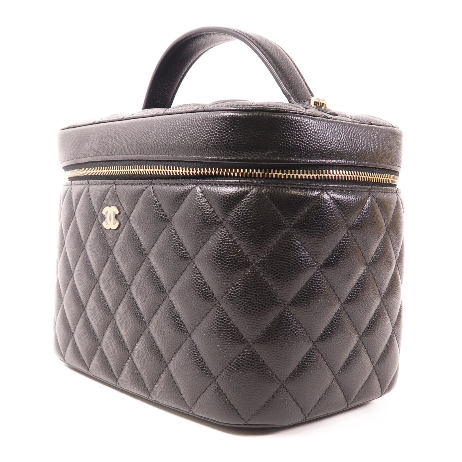 CHANEL 牛皮皮革Vanity Bag金扣手挽袋