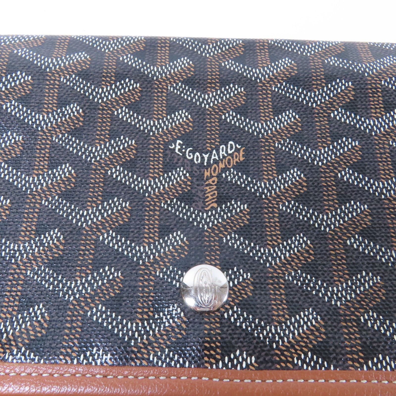 GOYARD 塗層帆布Plumet銀扣肩背袋肩背袋/啡色