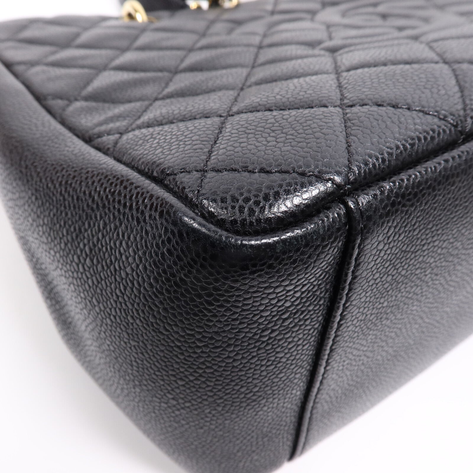 CHANEL 牛皮皮革GST Grand Shopping Tote Bag鏈帶肩背袋
