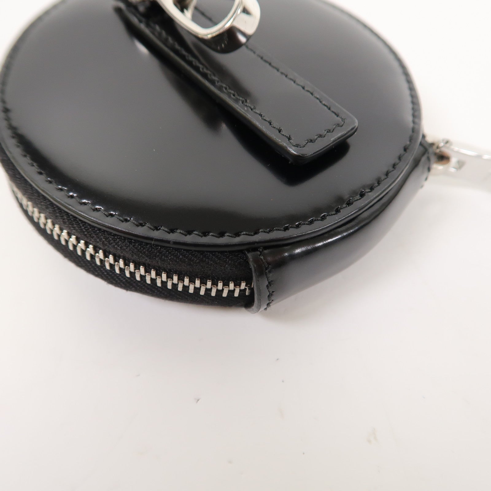 PRADA 牛皮皮革Coin Case銀扣零錢包黑色